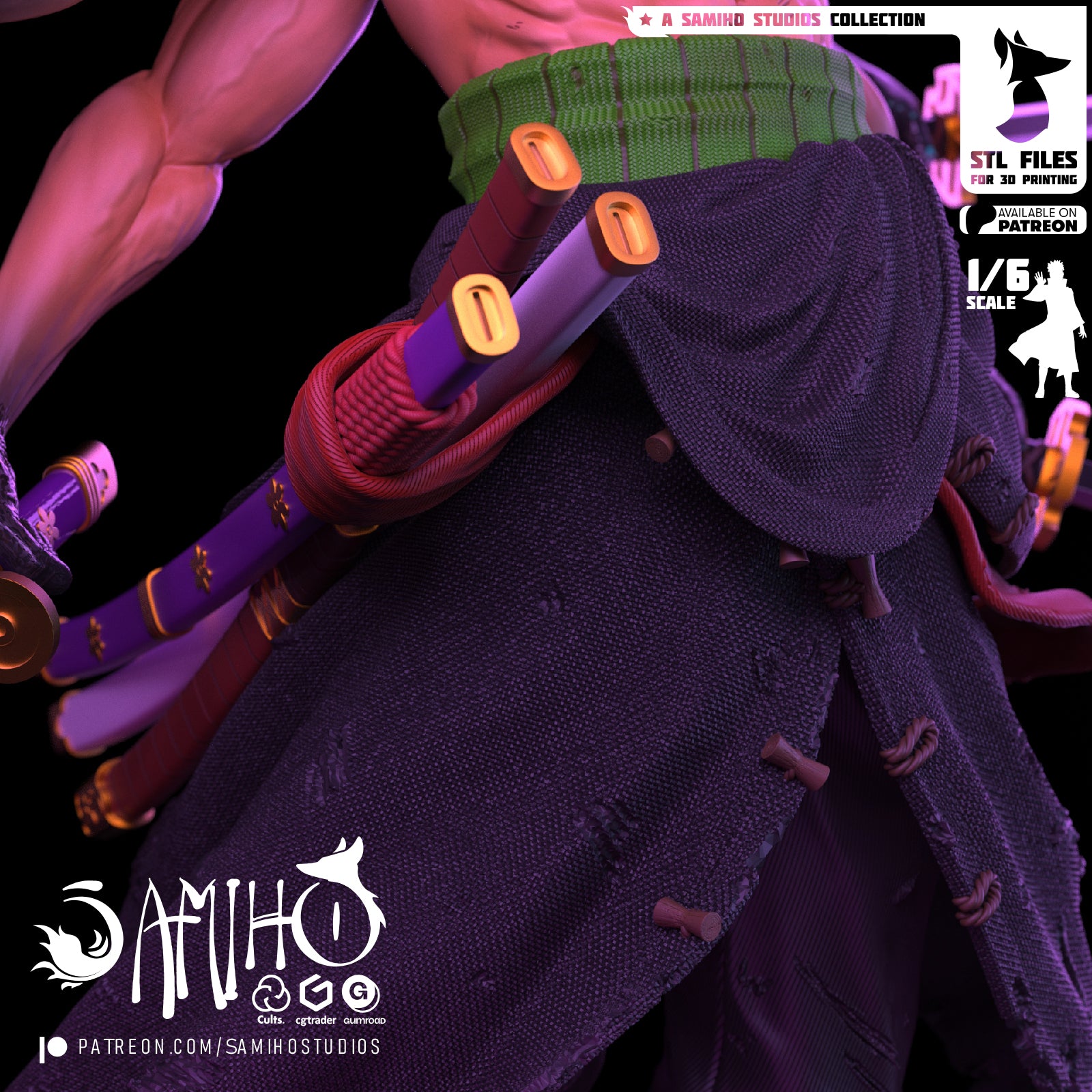roronoa zoro one piece samiho studios ashura