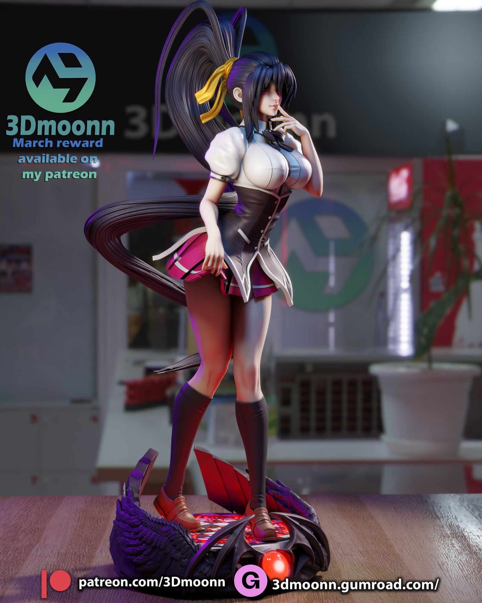 Akeno Himejima High School DxD resin figure by 3Dmoonn — studio preview 3