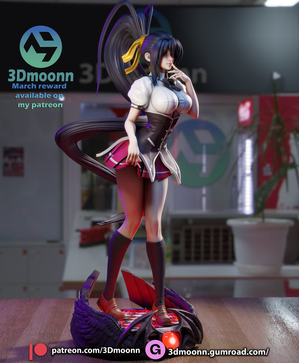 Akeno Himejima High School DxD resin figure by 3Dmoonn — studio preview 3