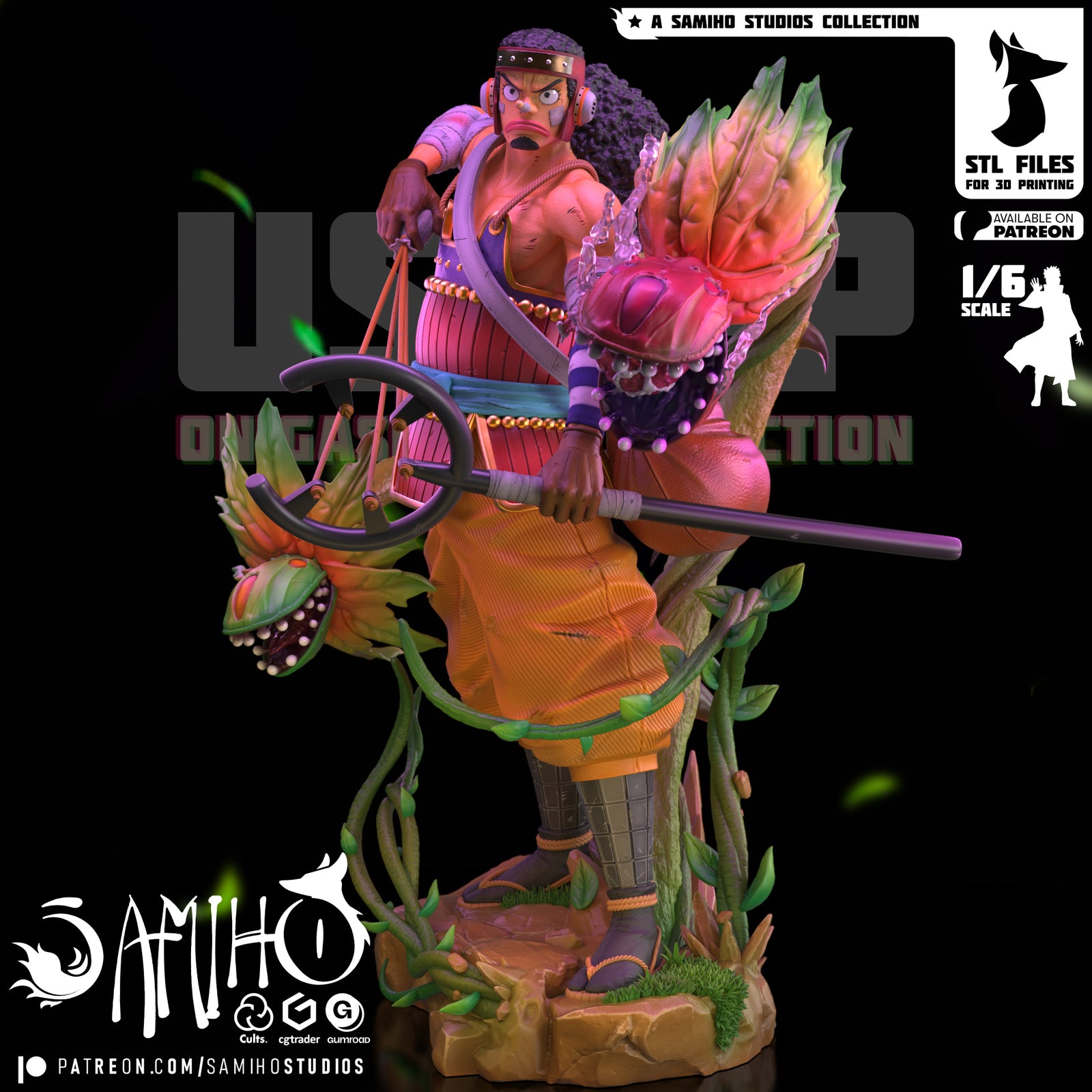 Usopp One Piece resin figure by Samiho Studios — studio preview