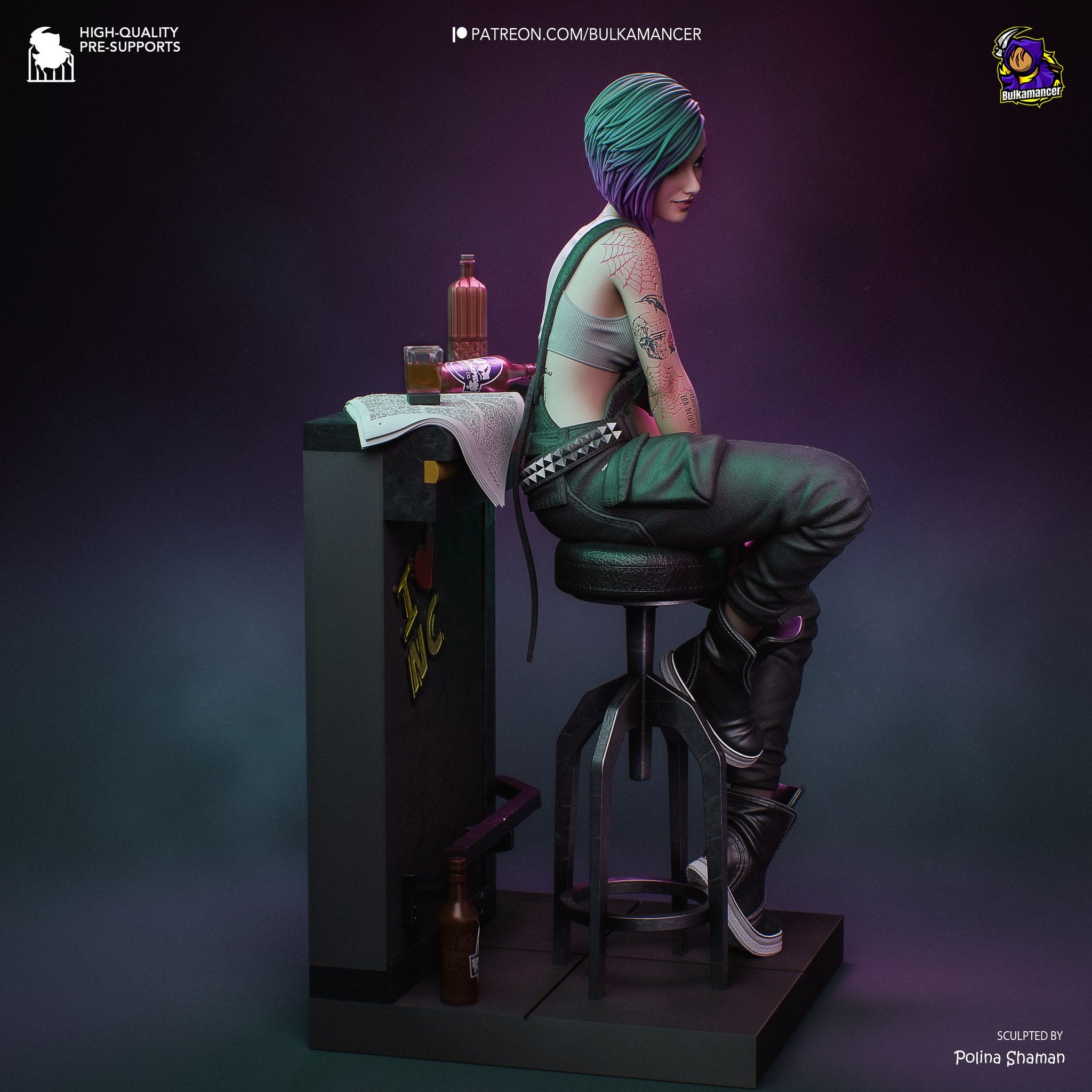 Judy Alvarez (Cyberpunk 2077) resin figure by Bulkamancer — studio render 7