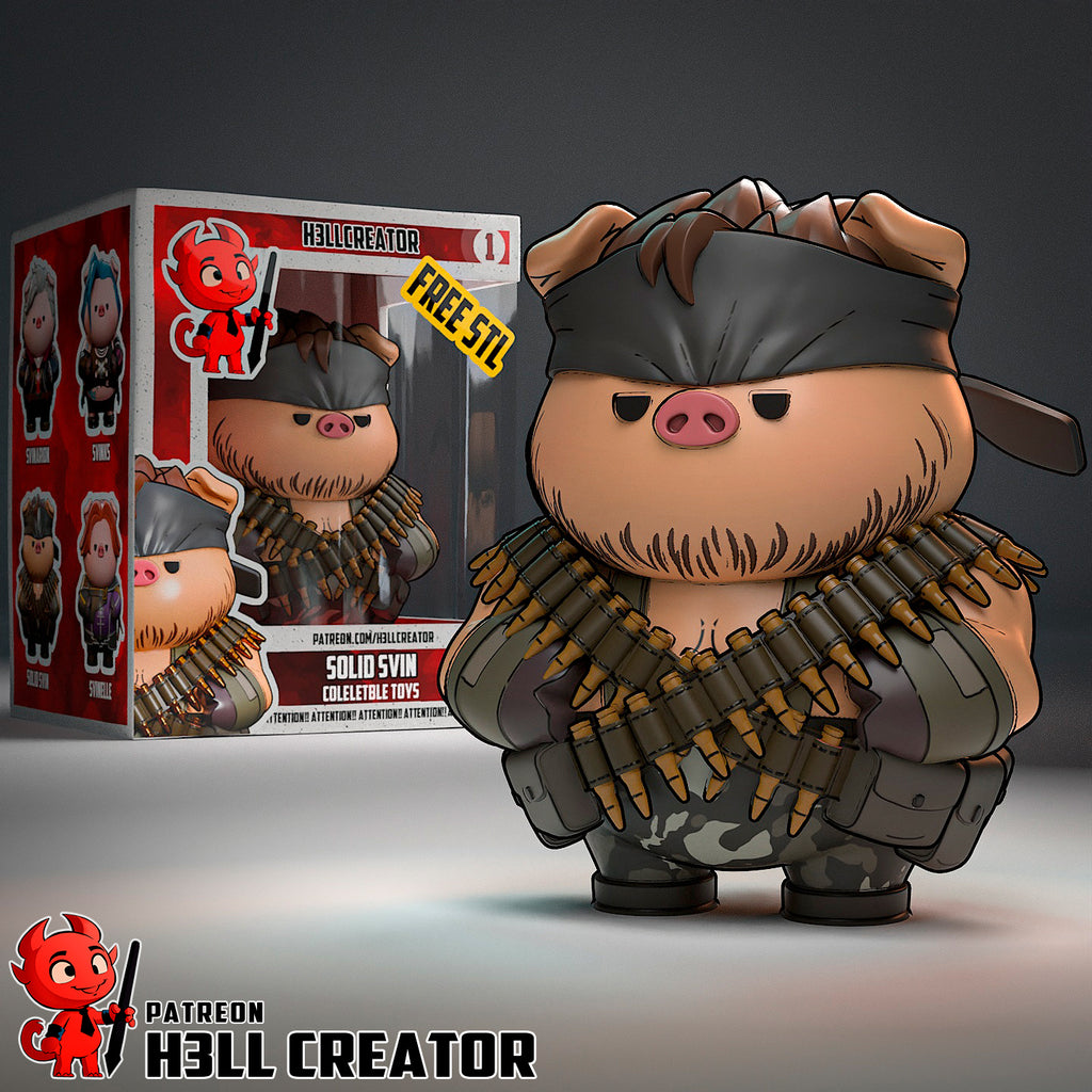 Solid Snake (Metal Gear Solid) resin figure by h3LLcreator — studio render 1