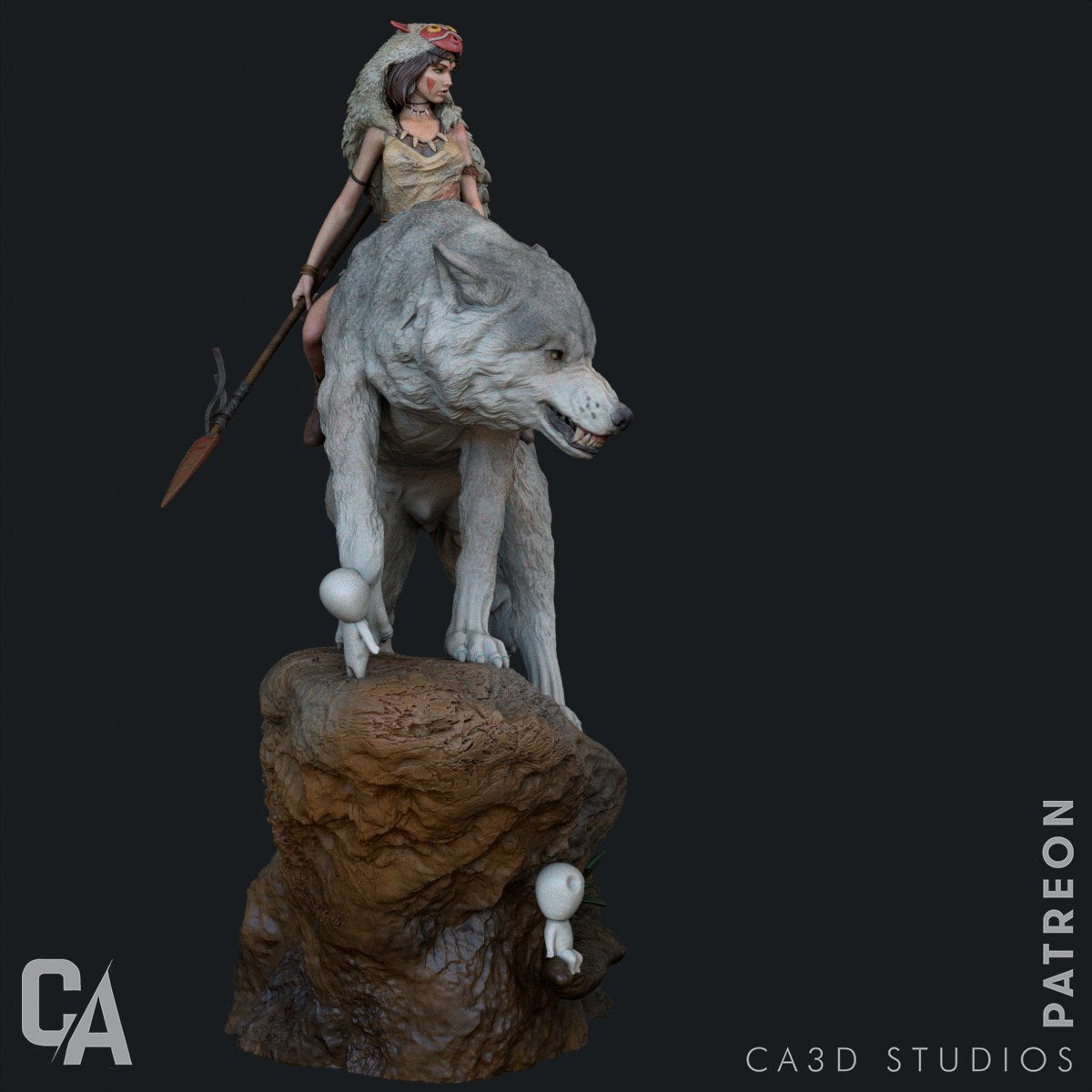 San (Princess Mononoke) resin figure by CA 3D Studios — studio render 5
