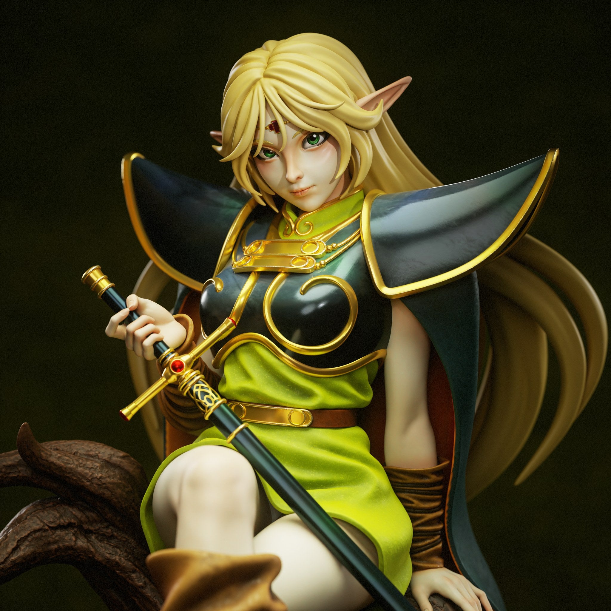 Deedlit (Record of Lodoss War) resin figure by Tenshi Figures — studio render 1
