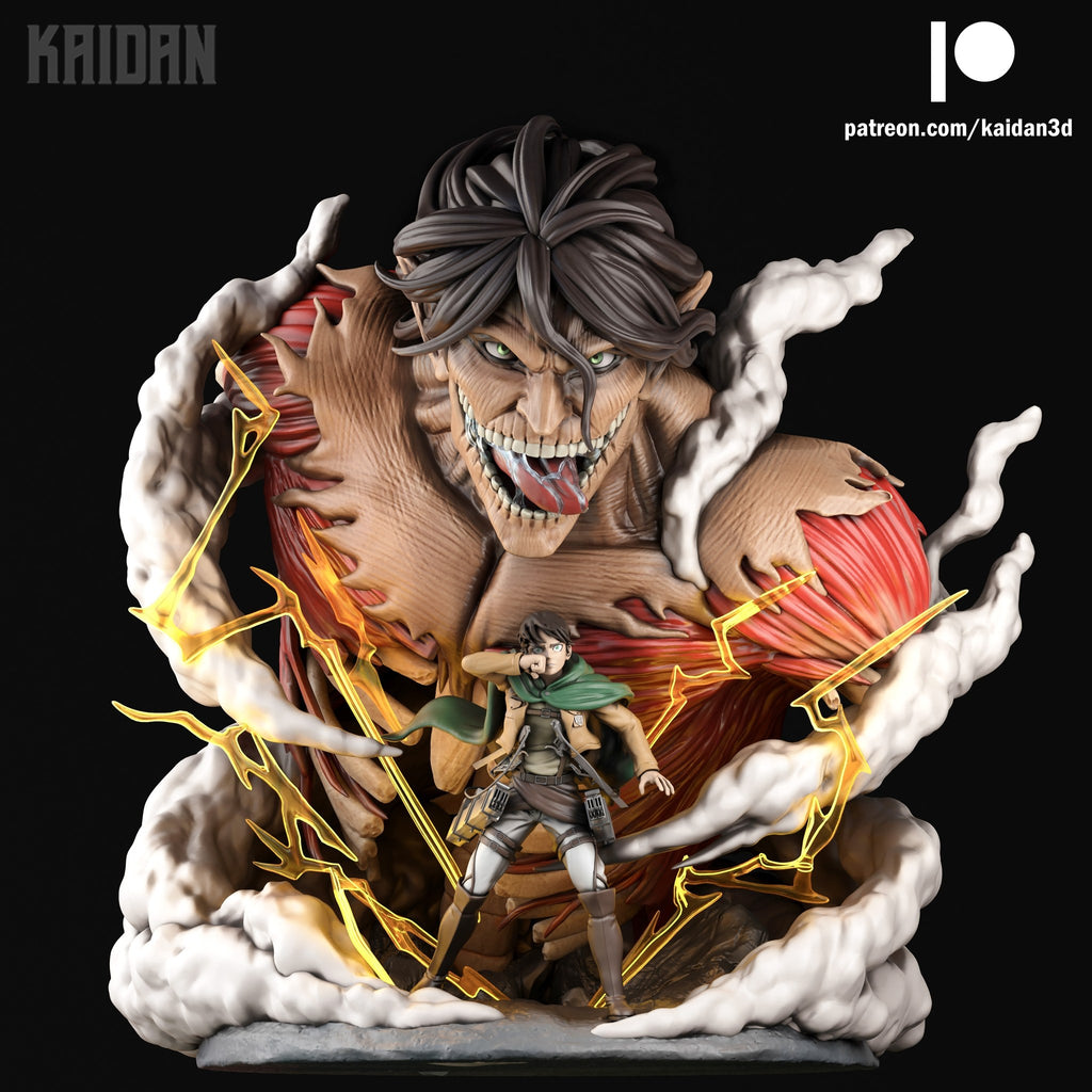 Attack Titan (Attack on Titan) resin figure by Kaidan 3D — studio render 1