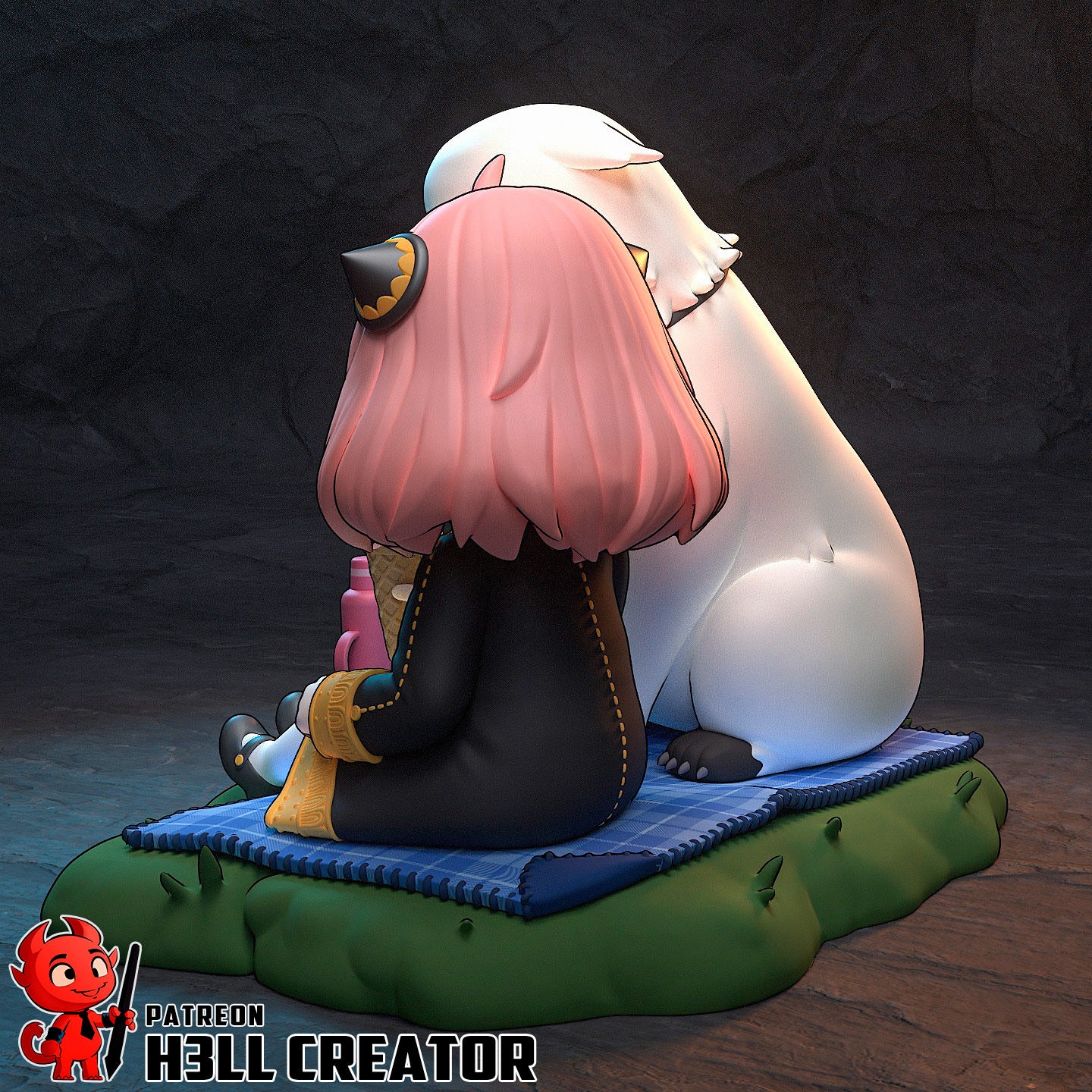 Anya Forger (Spy x Family) resin figure by h3LLcreator — studio render 6