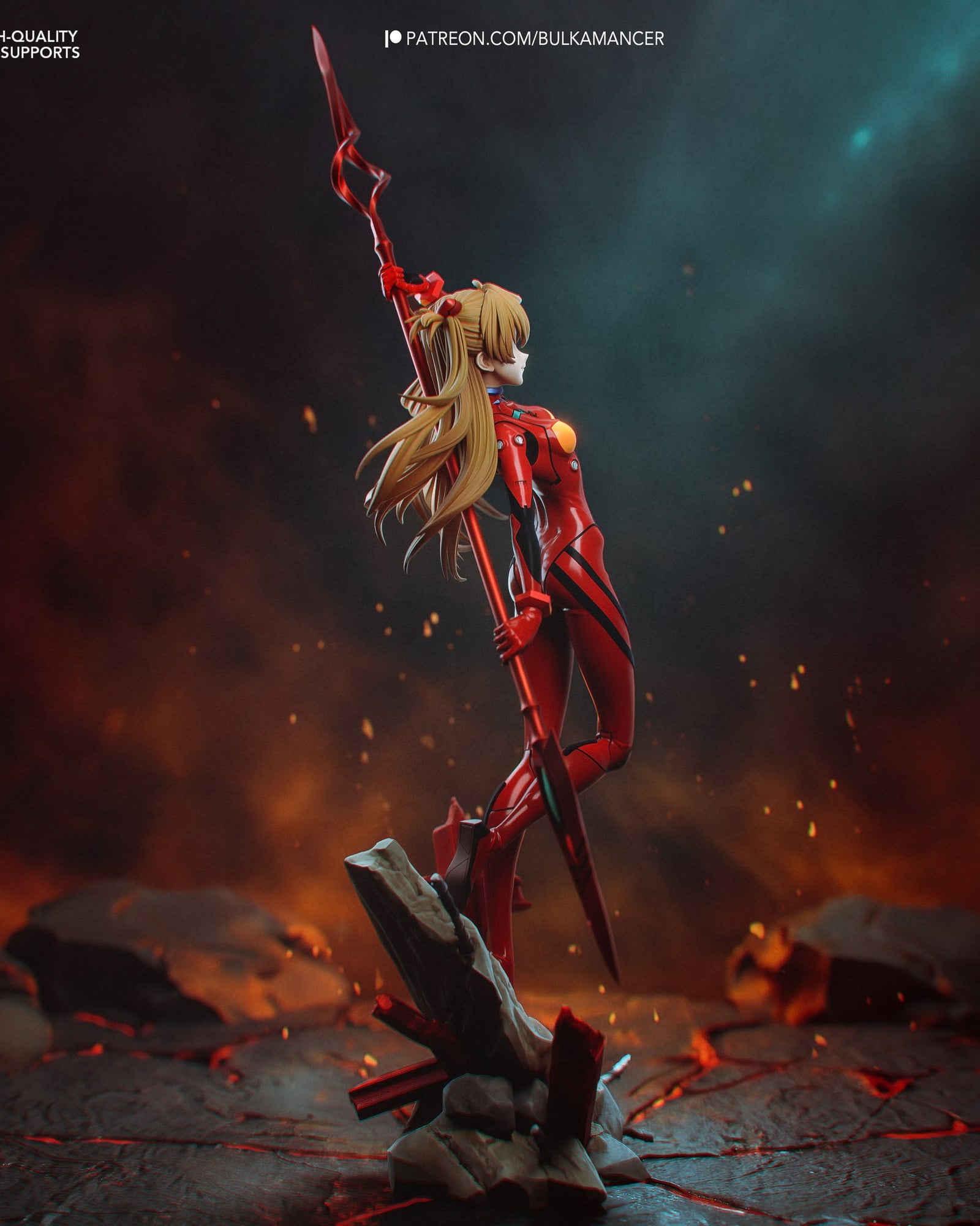 Asuka Langley (Evangelion) resin figure by Bulkamancer — studio render 4
