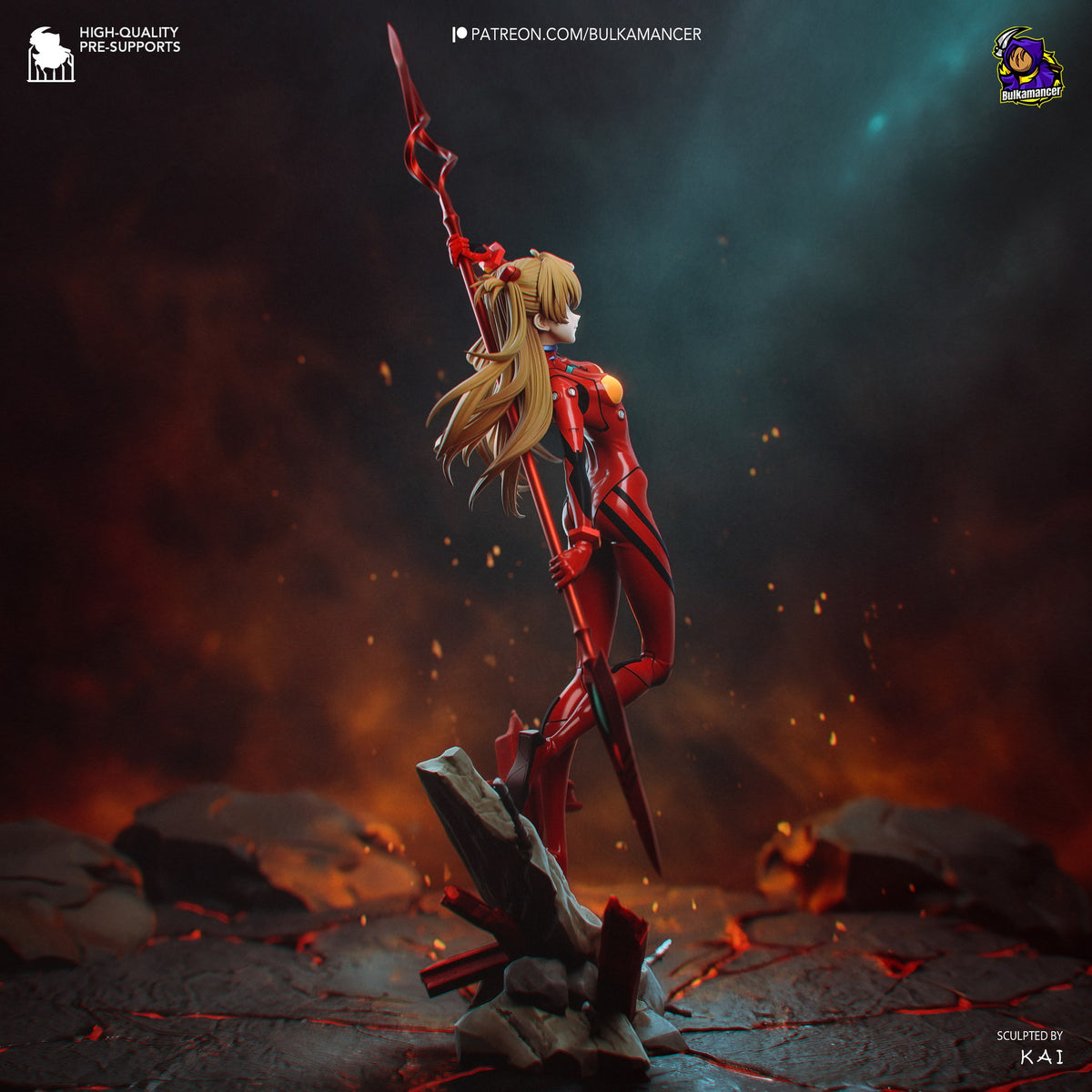 Asuka Langley (Evangelion) resin figure by Bulkamancer — studio render 4