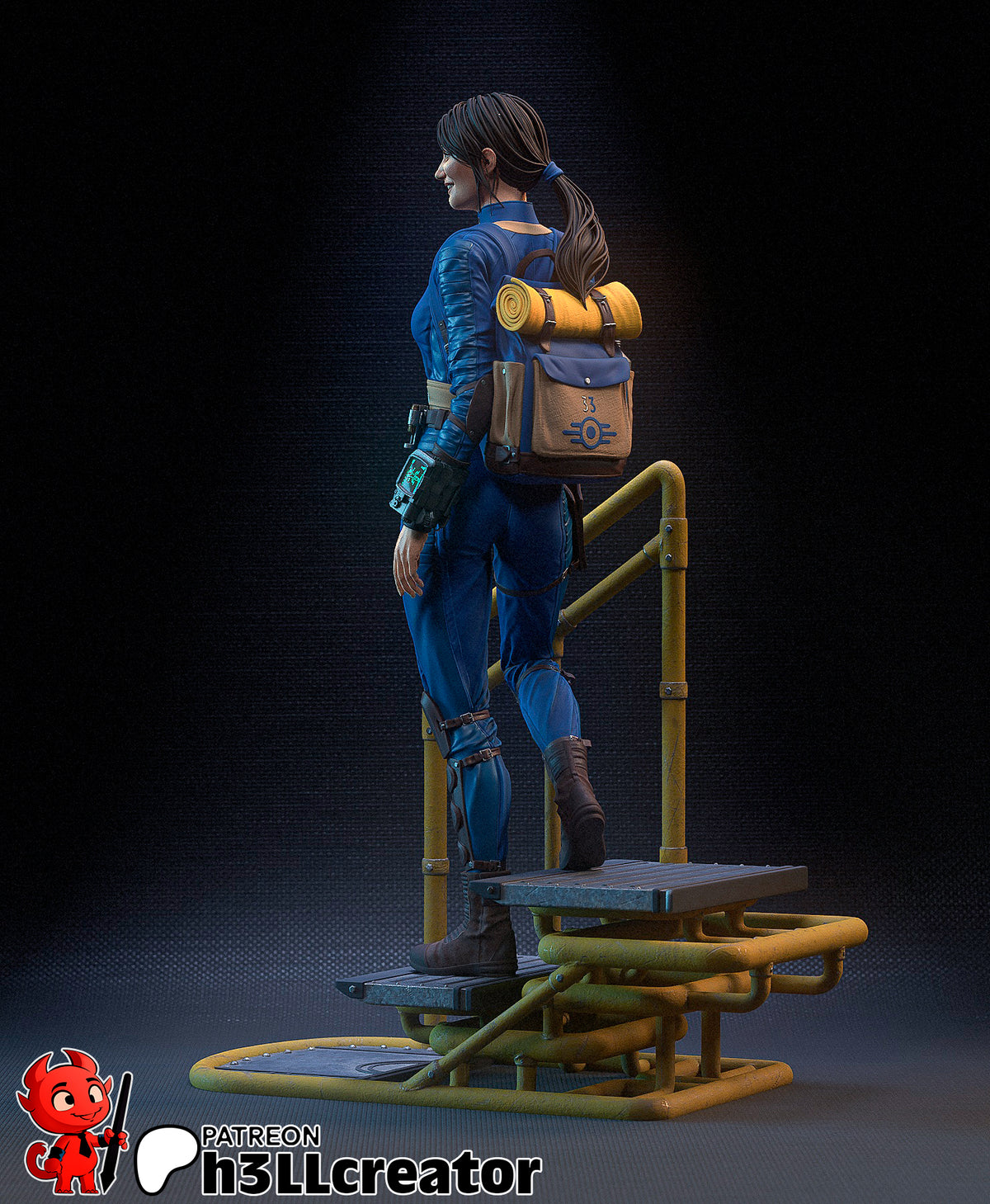 Lucy MacLean (Fallout) resin figure by h3LLcreator — studio render 5