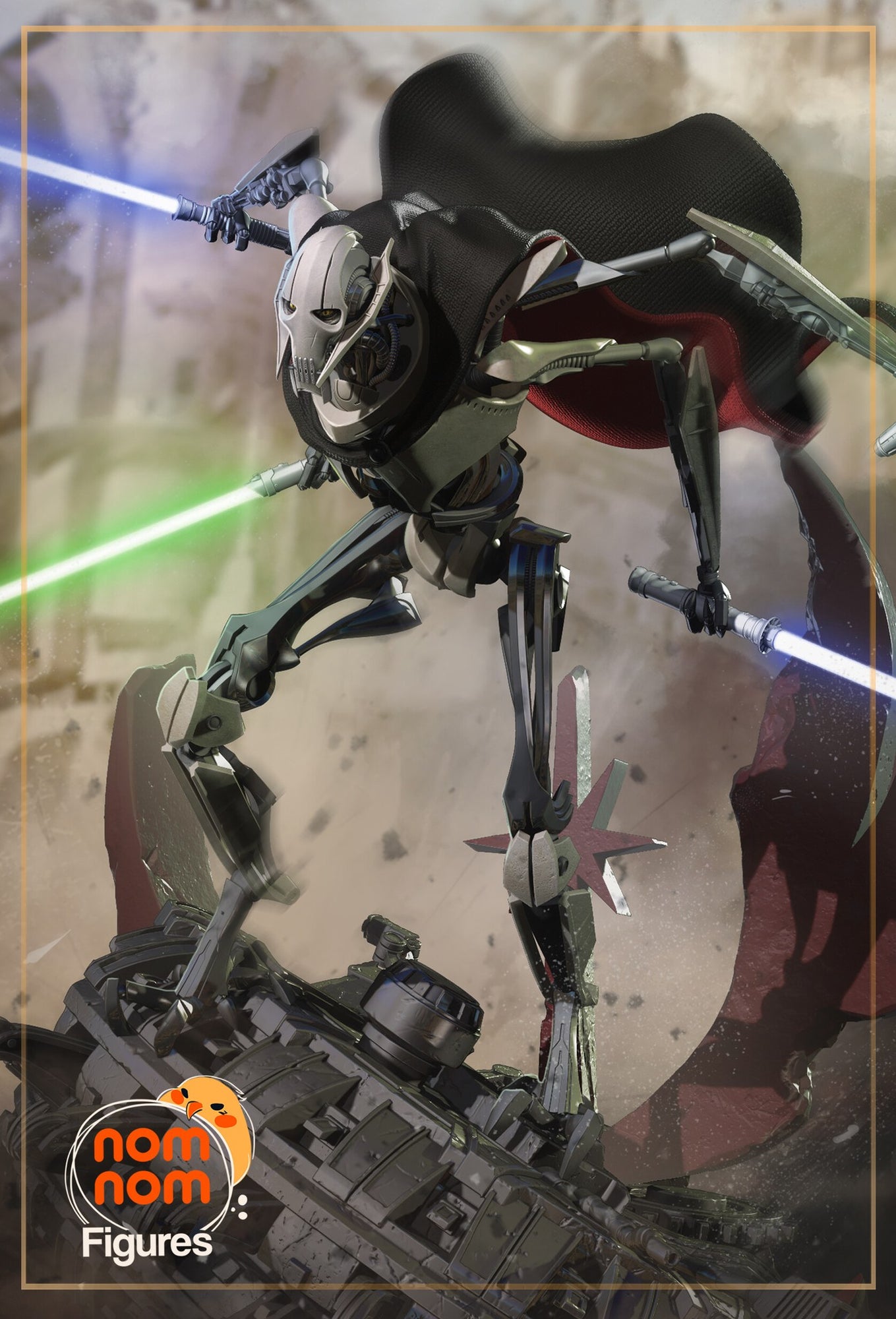 General Grievous Star Wars resin figure by NomNom Figures — studio preview 1