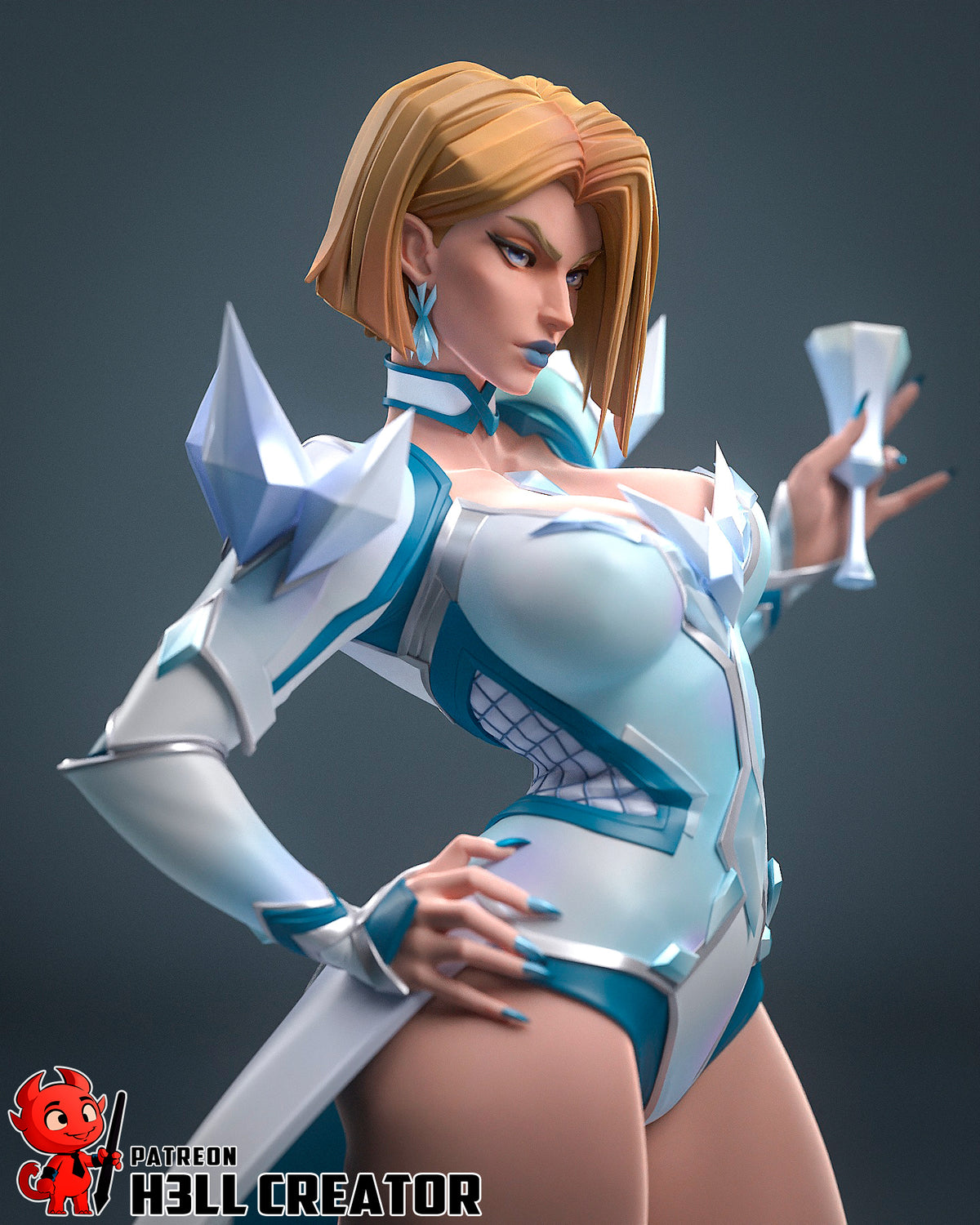 Emma Frost (Marvel) resin figure by h3LLcreator — studio render 5