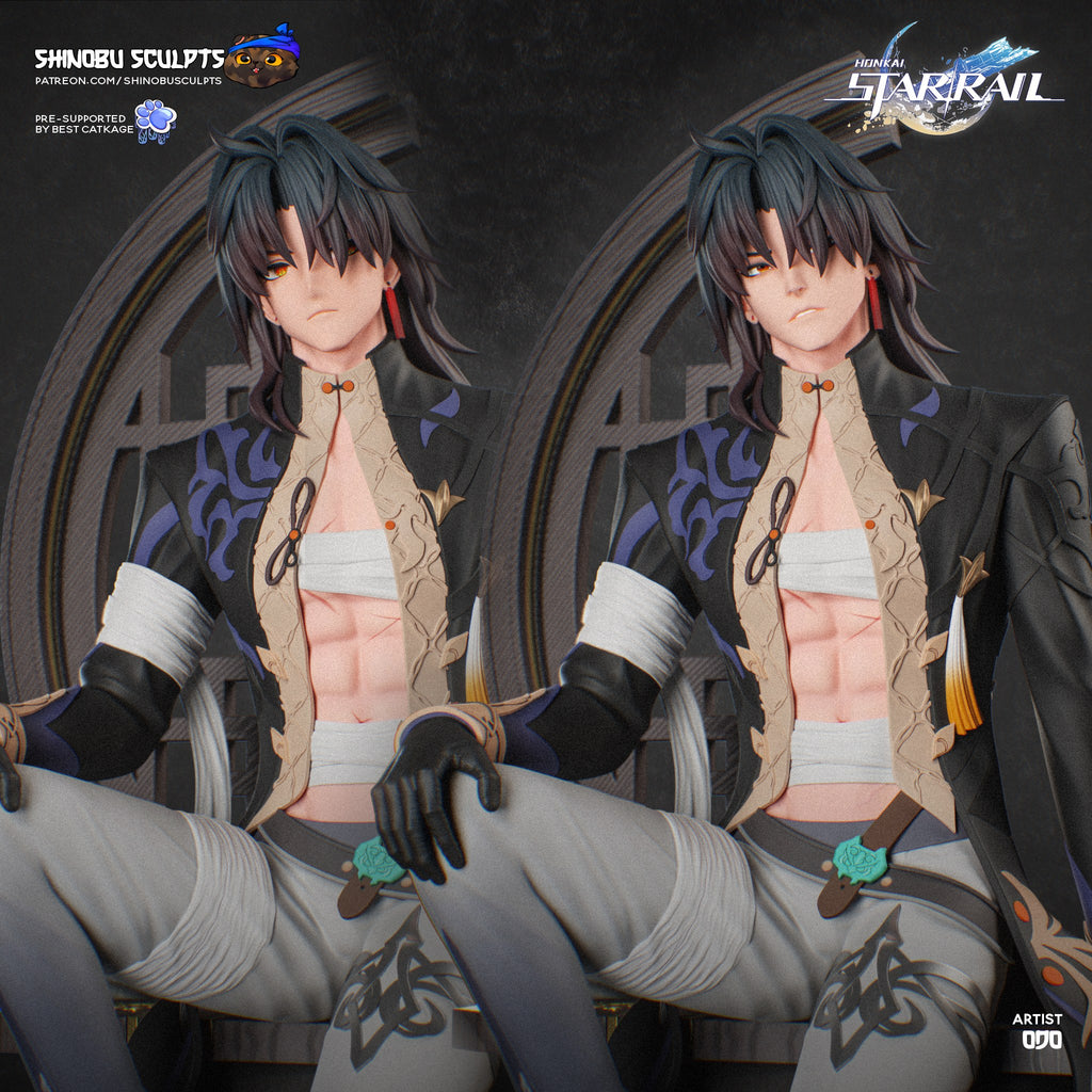 Blade (Honkai Star Rail) resin figure by Shinobu Sculpts — studio render 2