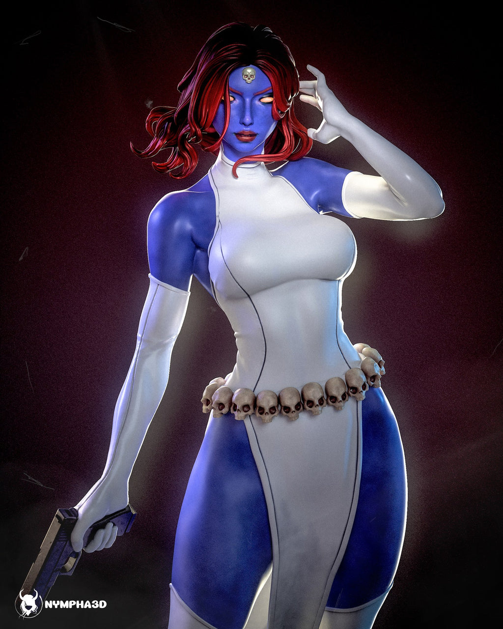 Mystique (Marvel Comics) resin figure by Nympha — studio render 3