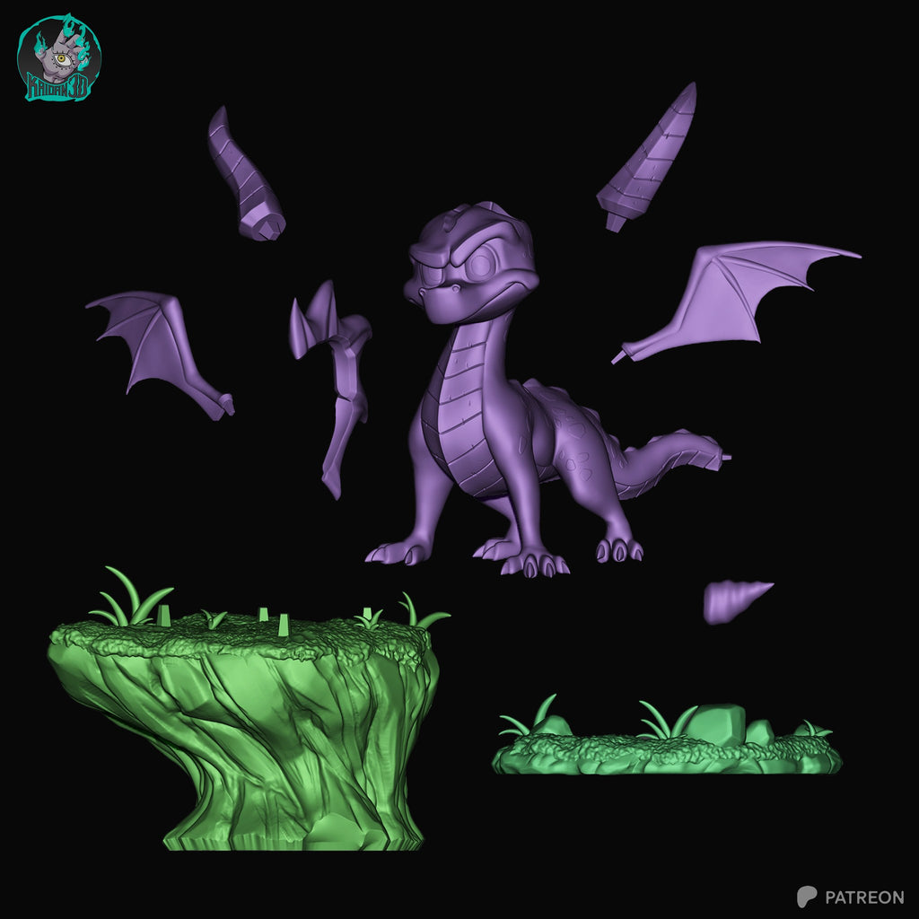 Spyro (Spyro) resin figure by Kaidan 3D — studio render 6