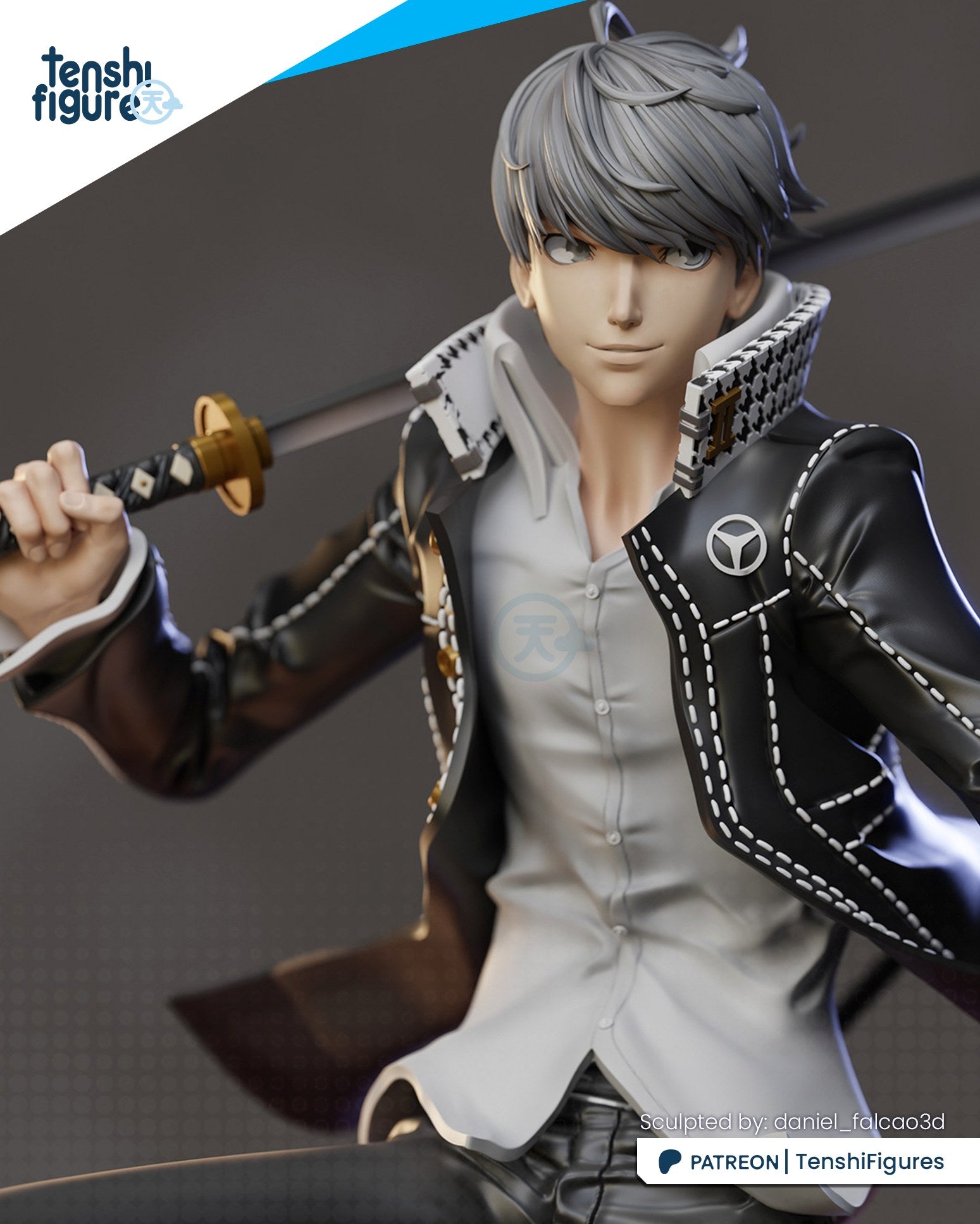 Yu Narukami (Persona 4) resin figure by Tenshi Figures — studio render 2