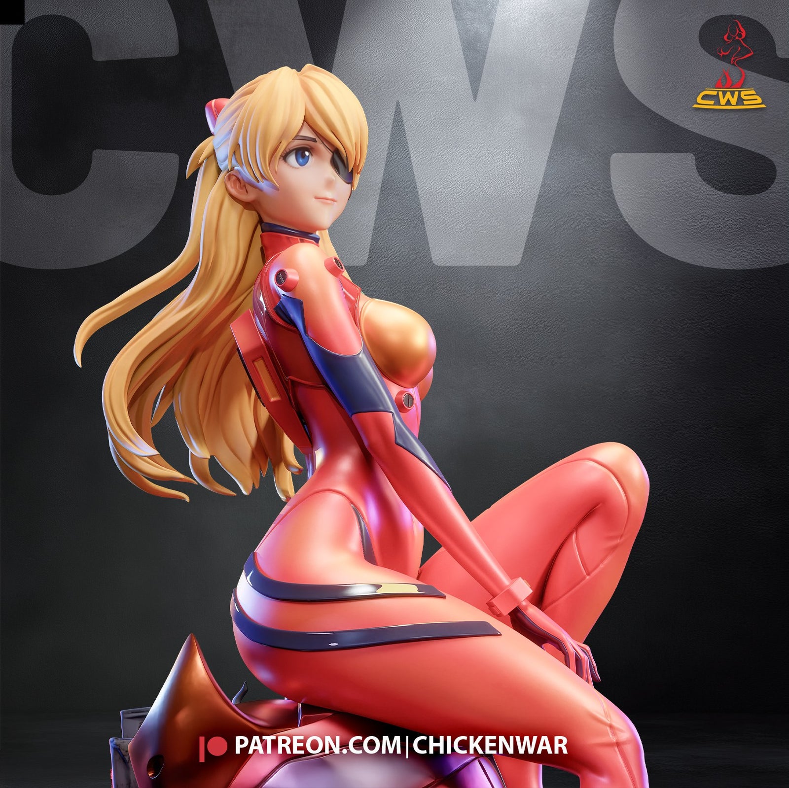 Asuka Langley (Evangelion) resin figure by CW Studio — studio render 2