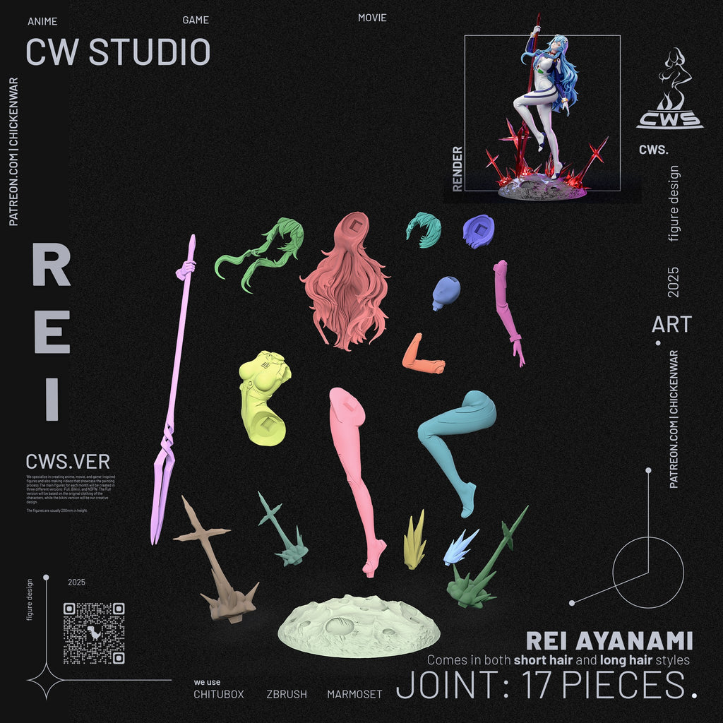 Rei Ayanami (Evangelion) resin figure by CW Studio — studio render 13