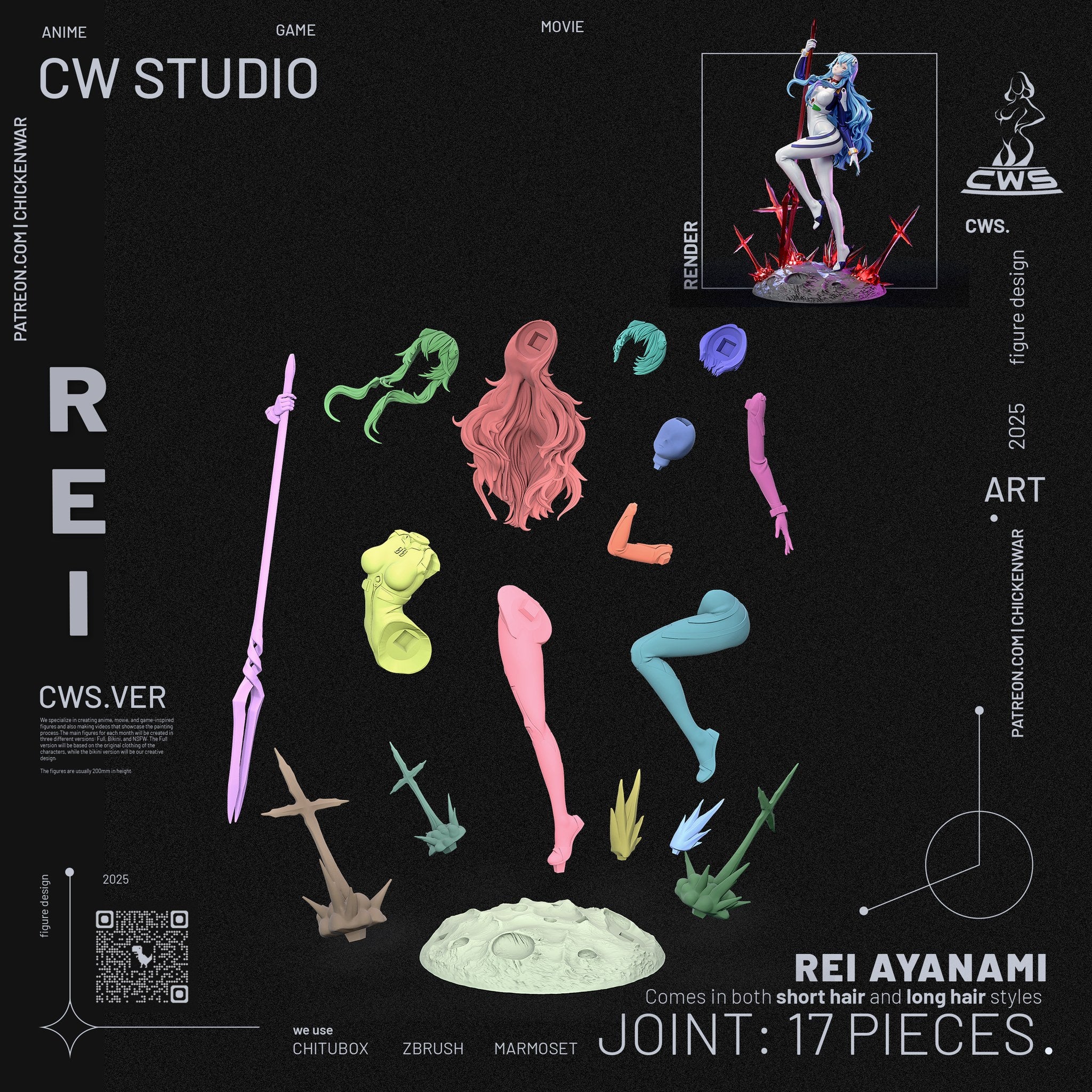Rei Ayanami (Evangelion) resin figure by CW Studio — studio render 13