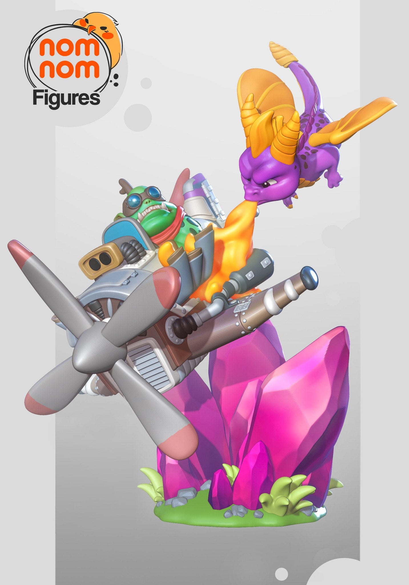 Spyro Chibi resin figure by NomNom Figures — studio preview 1