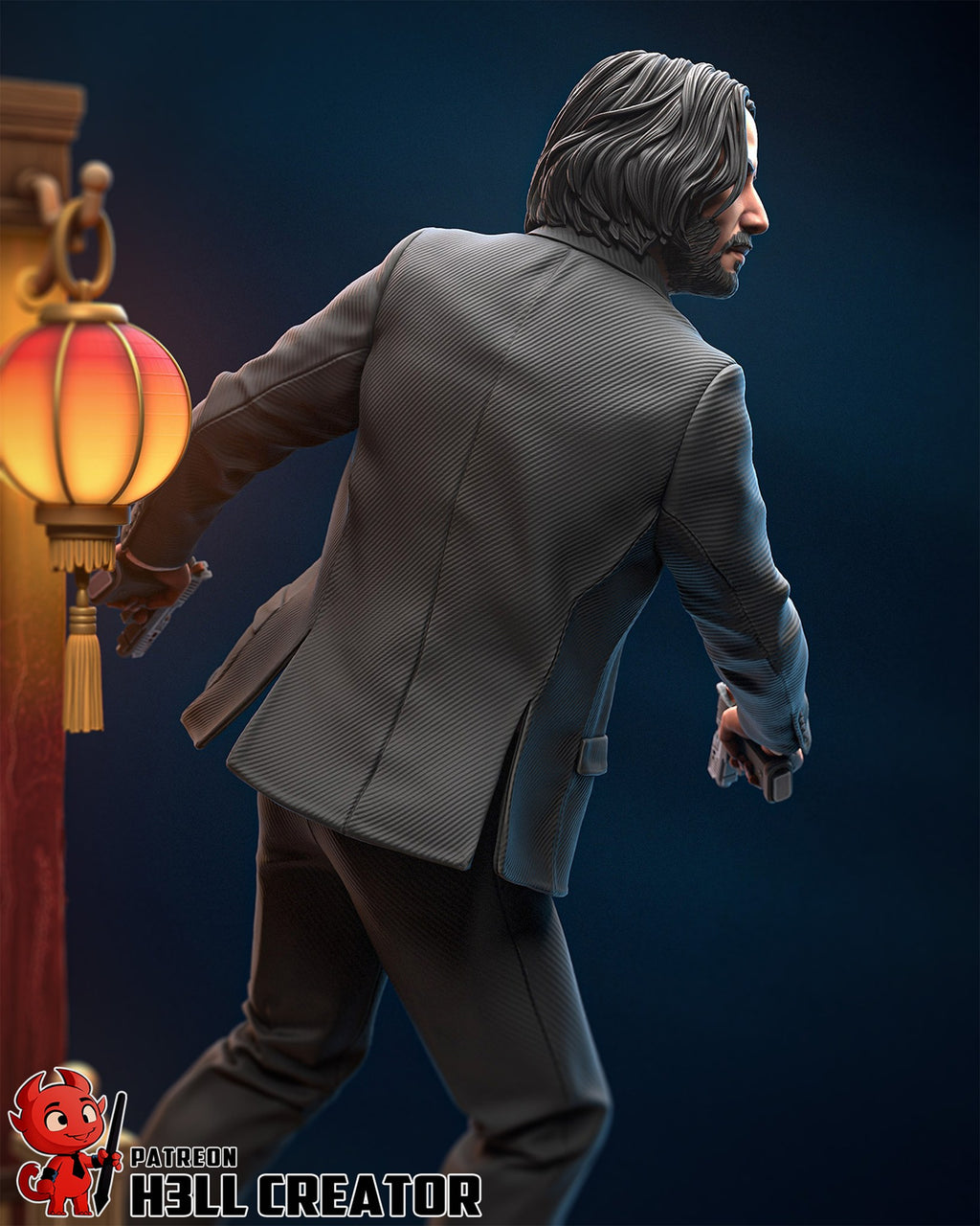John Wick (John Wick) resin figure by h3LLcreator — studio render 9