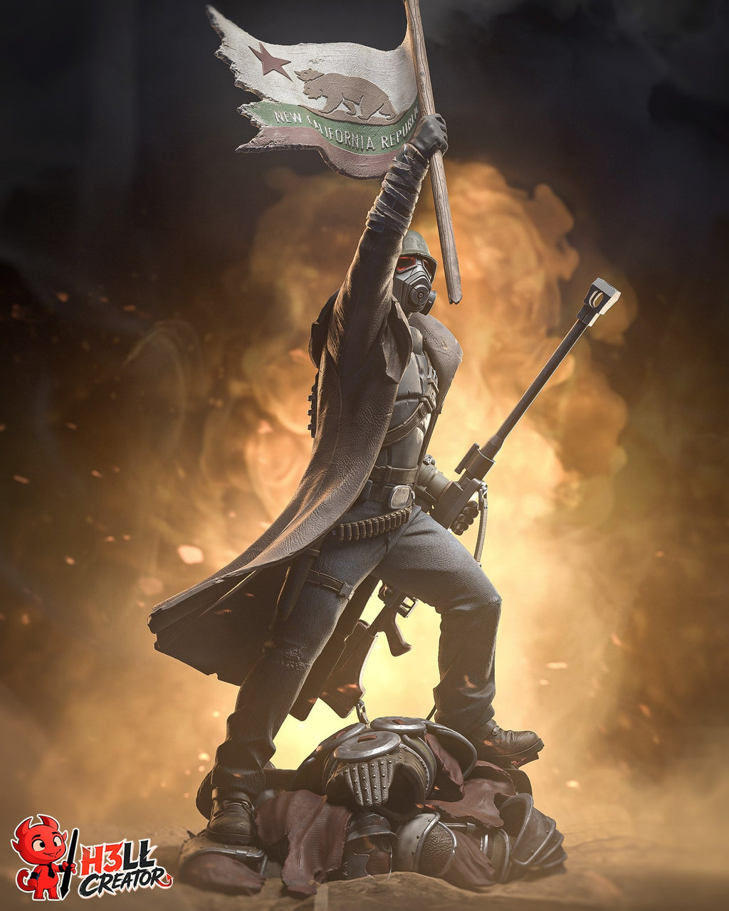 NCR Ranger (Fallout) resin figure by h3LLcreator — studio render 4