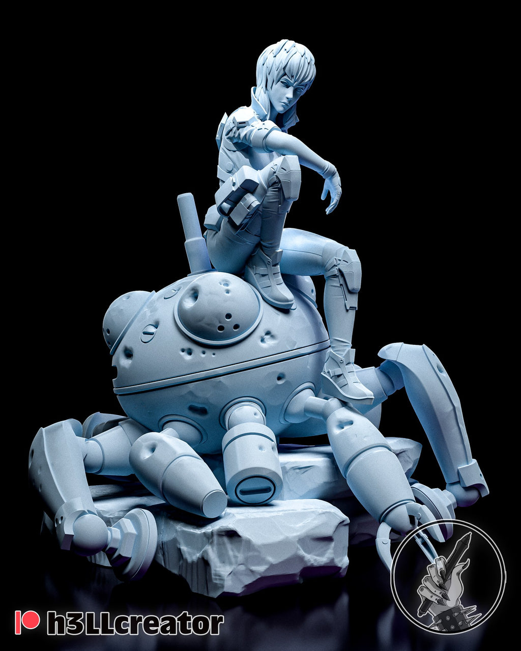 Motoko Kusanagi (Ghost in the Shell) resin figure by h3LLcreator — studio render 3