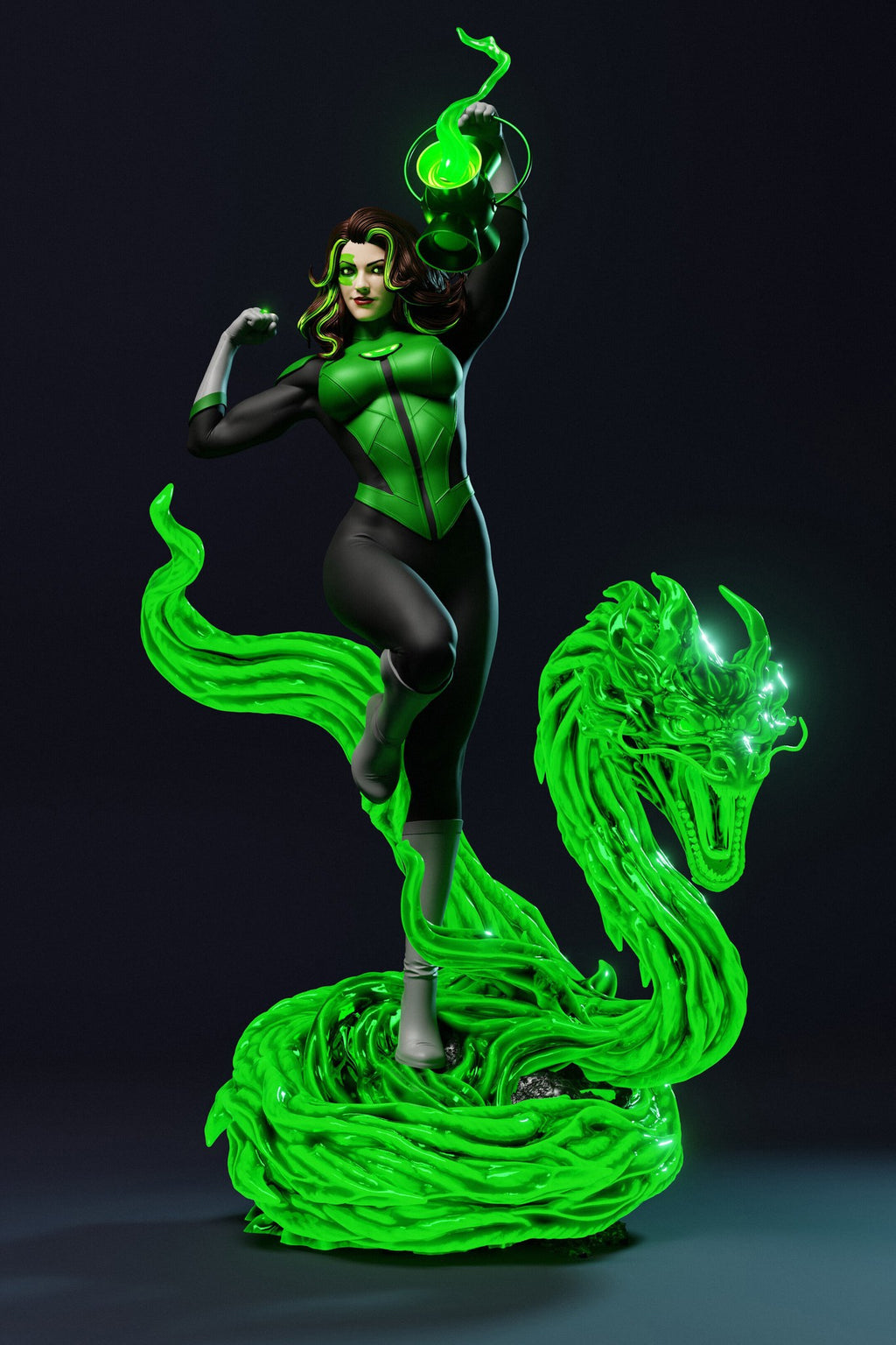 Jessica Cruz (DC) resin figure by Abe3D — studio render 3