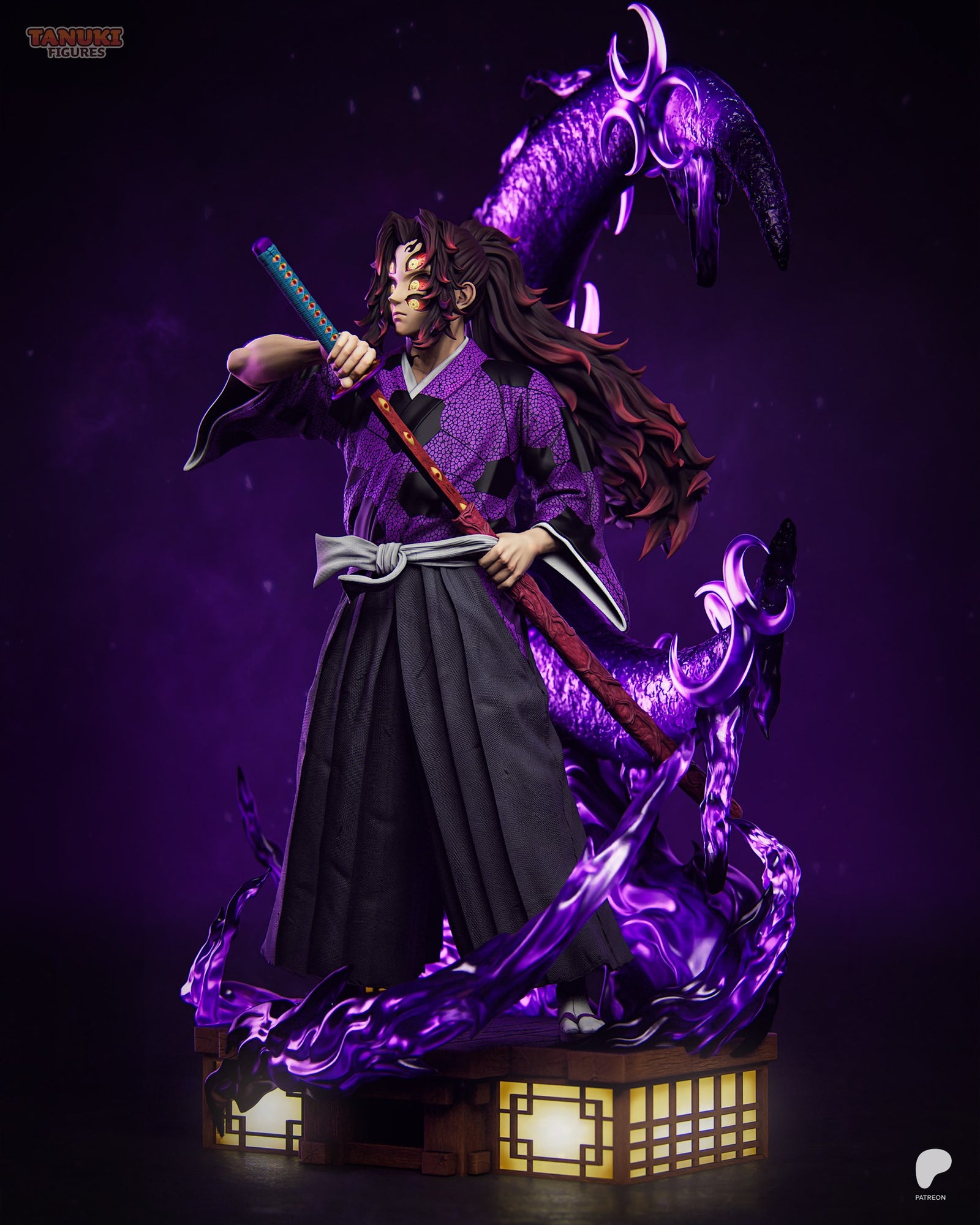 Kokushibo (Demon Slayer) resin figure by Tanuki Figures — studio render 4