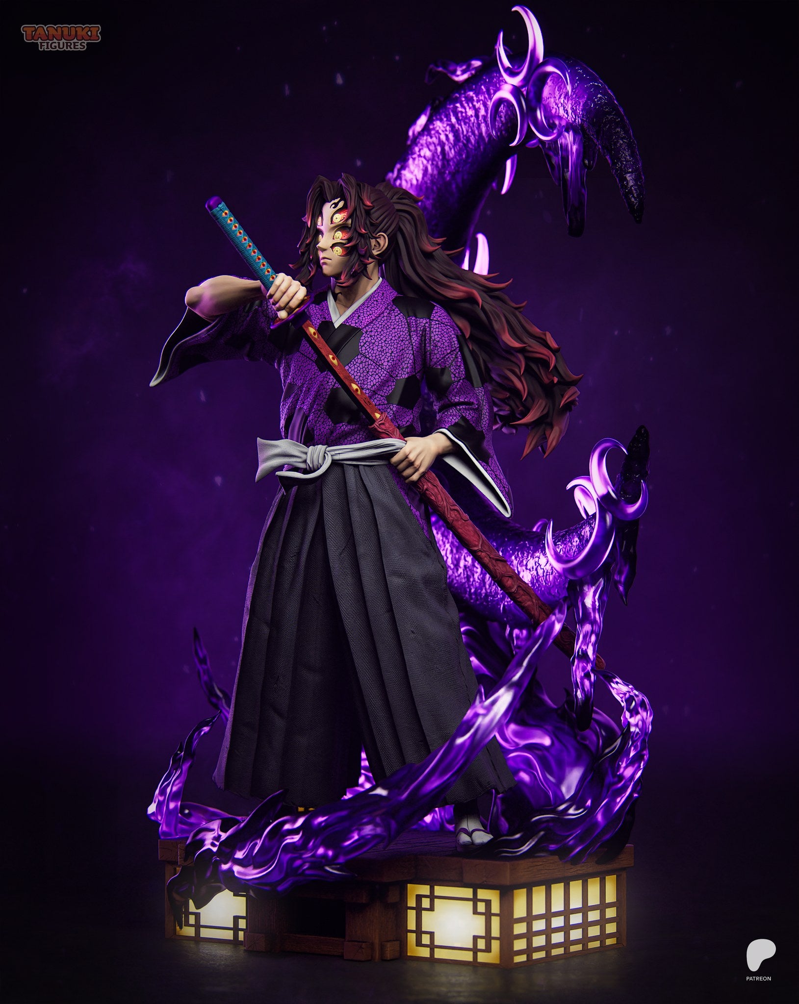 Kokushibo (Demon Slayer) resin figure by Tanuki Figures — studio render 4