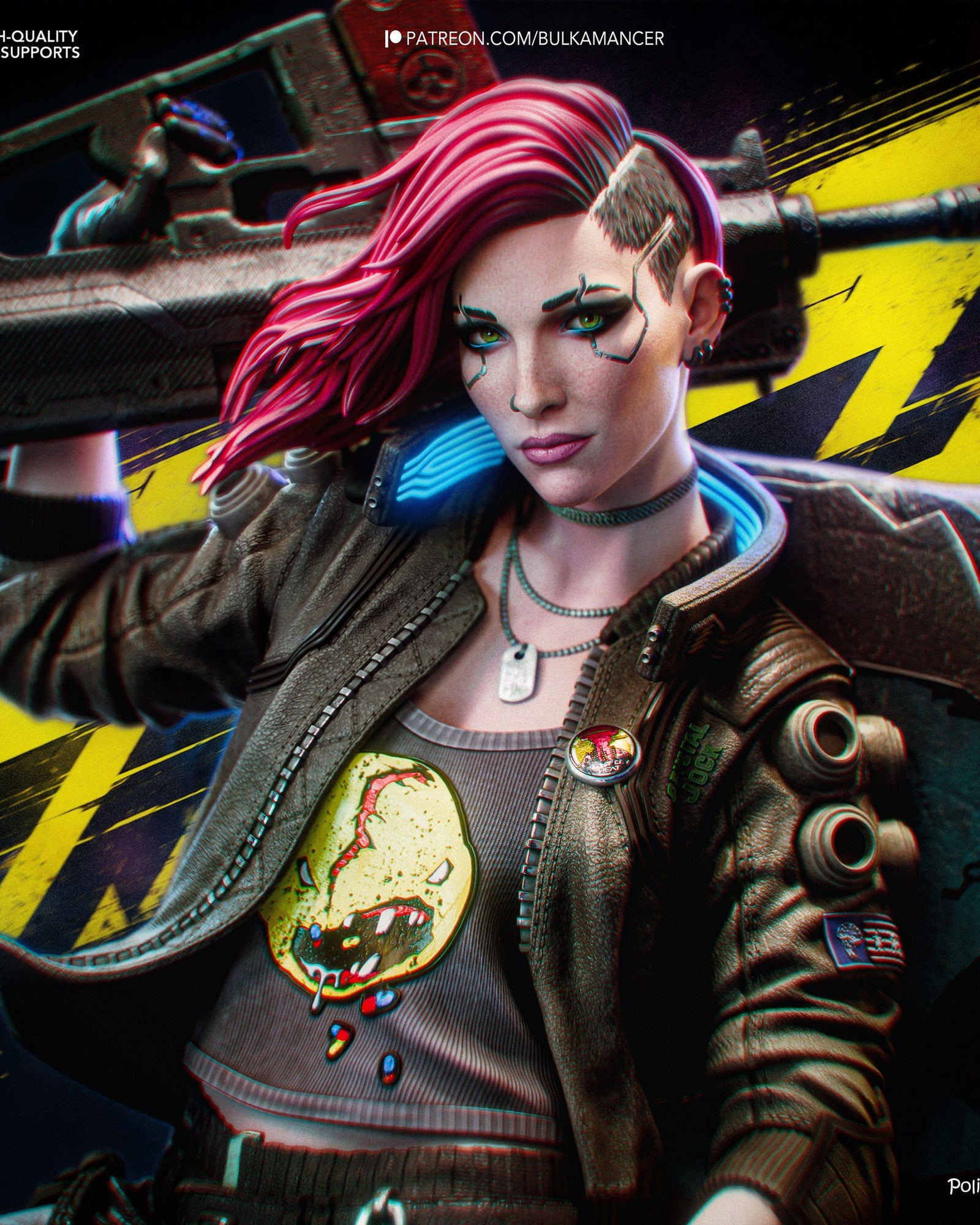 V (Valerie) (Cyberpunk 2077) resin figure by Bulkamancer — studio render 1