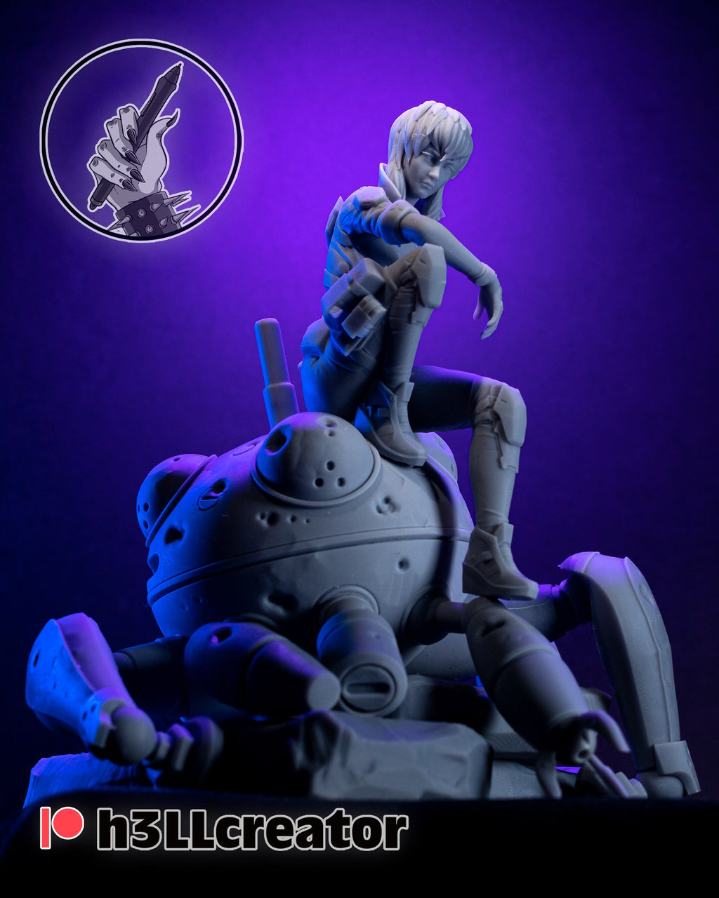 Motoko Kusanagi (Ghost in the Shell) resin figure by h3LLcreator — studio render 2