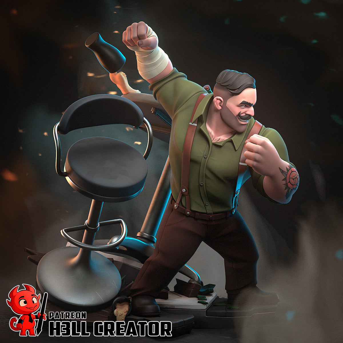 Punch Up (Dispatch) resin figure by h3LLcreator — studio render 4