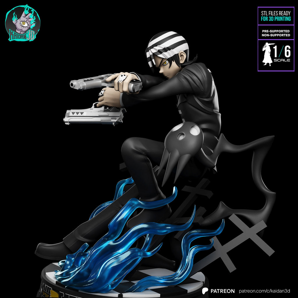 Death the Kid (Soul Eater) resin figure by Kaidan 3D — studio render 4