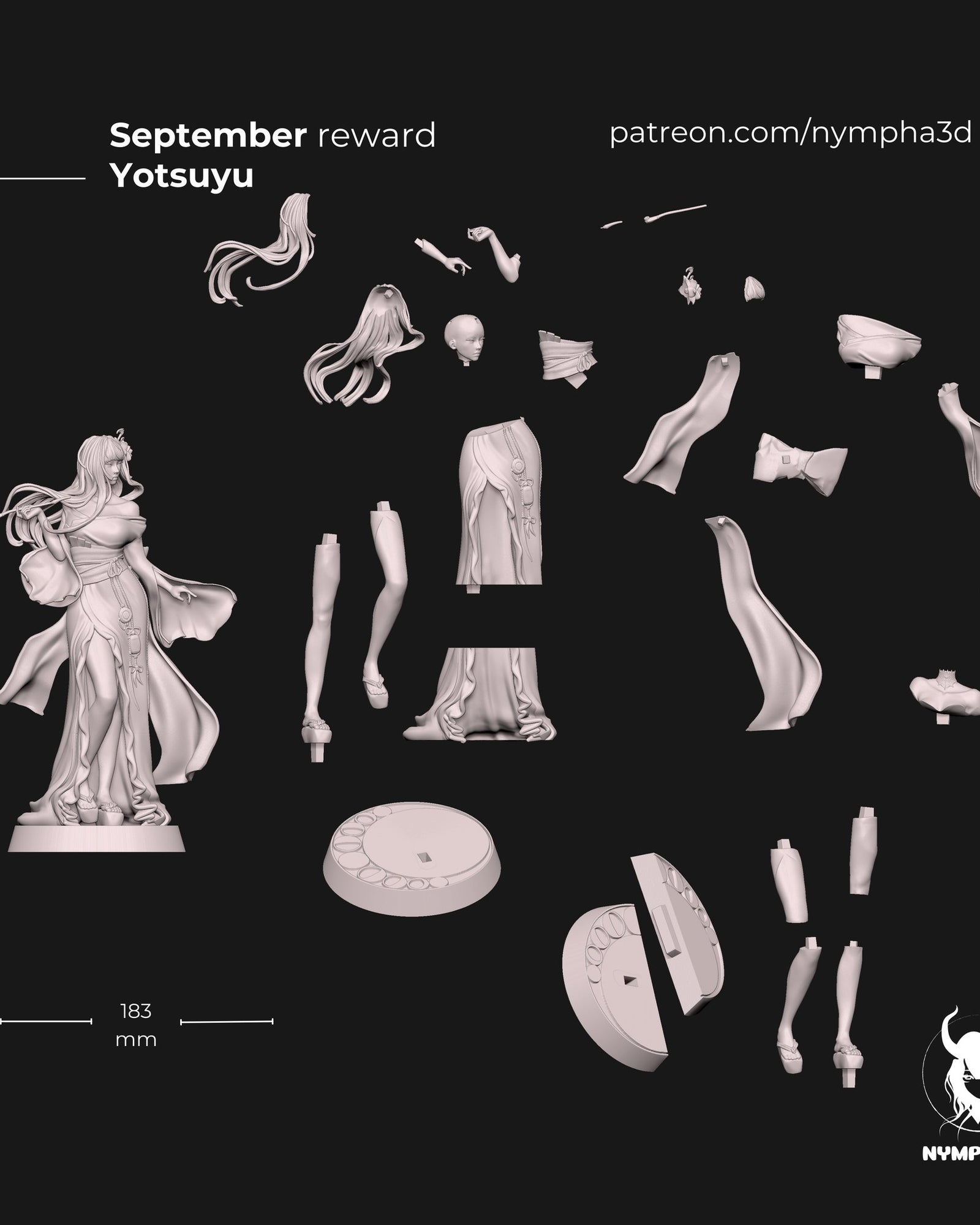Yotsuyu (Final Fantasy) resin figure by Nympha — studio render 5