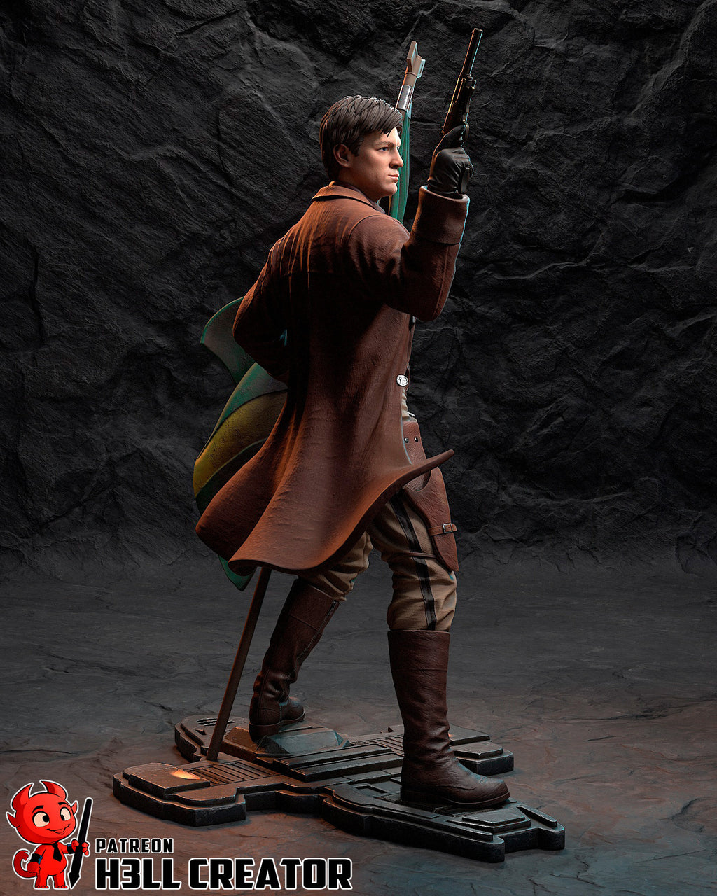 Malcolm Reynolds (Firefly) resin figure by h3LLcreator — studio render 7