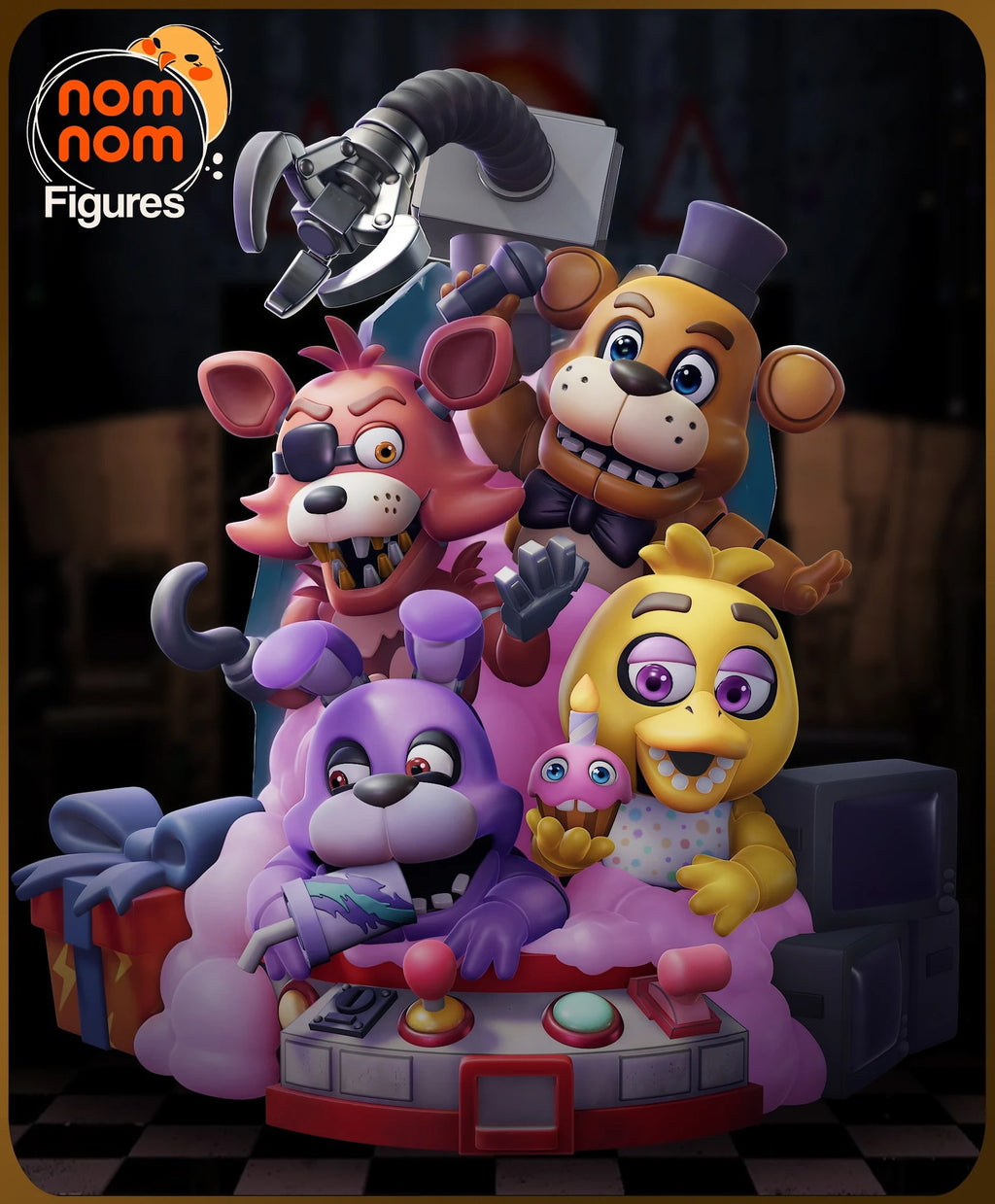 Freddy and Friends Five Nights at Freddy's resin figure by NomNom Figures — studio preview 1