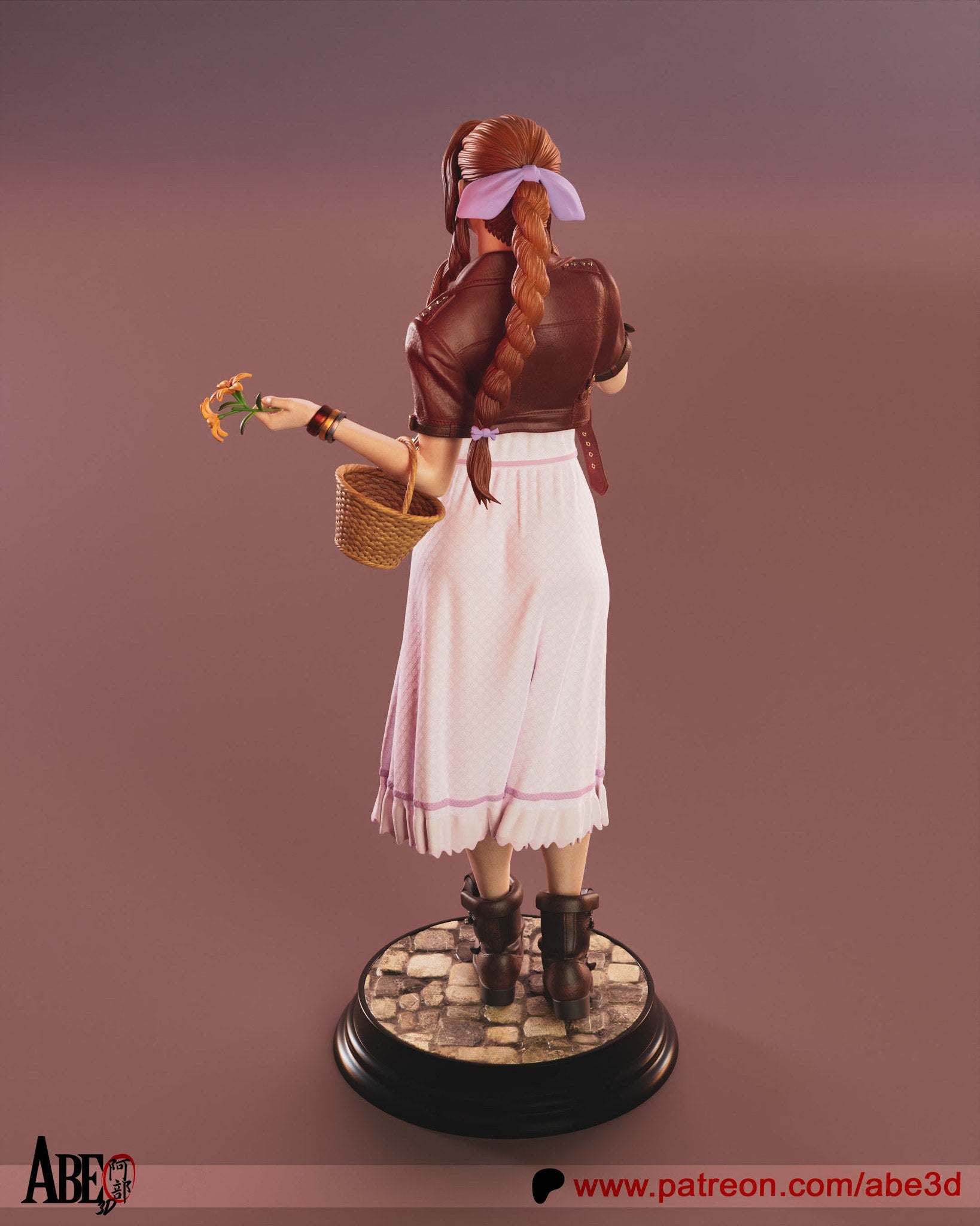 Aerith Gainsborough (Final Fantasy) resin figure by Abe3D — studio render 9