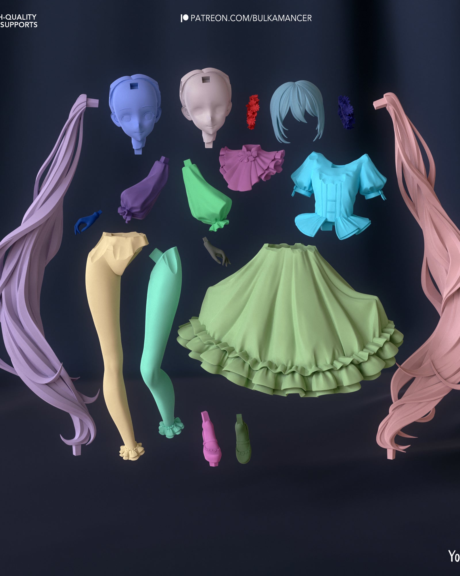 Hatsune Miku (Vocaloid) resin figure by Bulkamancer — studio render 5
