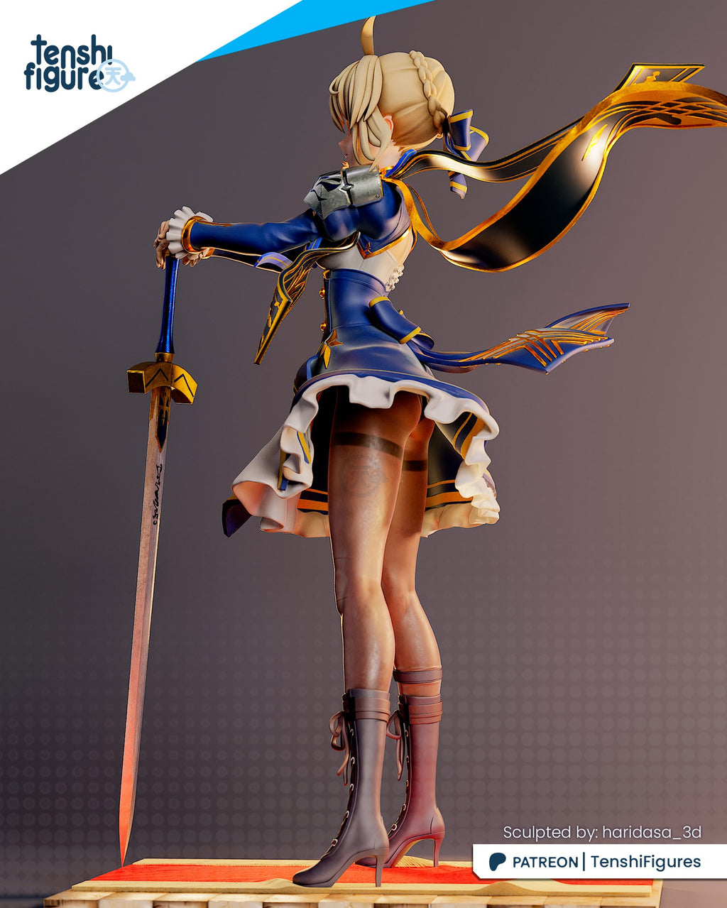 Artoria Pendragon (Fate) resin figure by Tenshi Figures — studio render 3