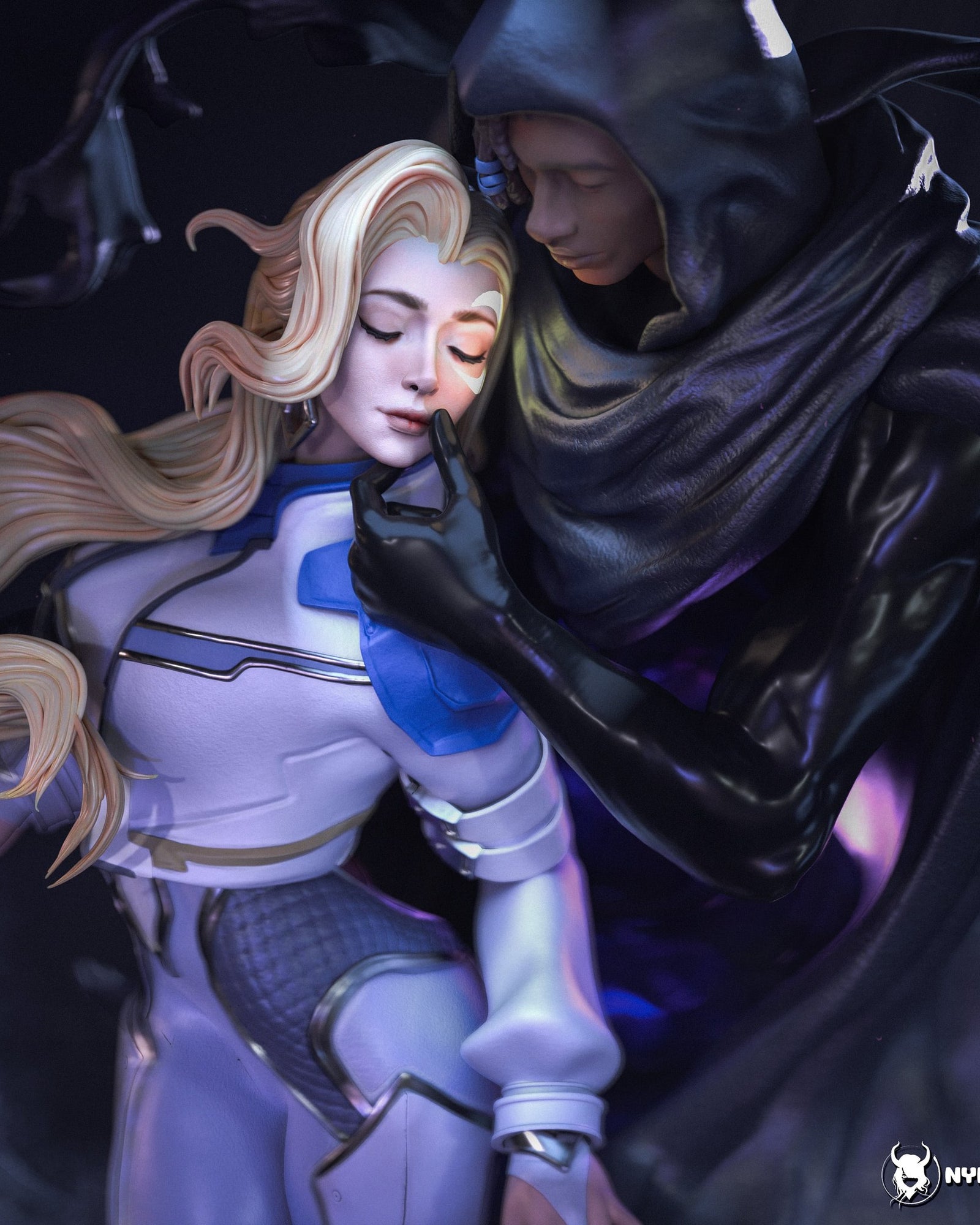 Cloak and Dagger (Marvel) resin figure by Nympha — studio render 3