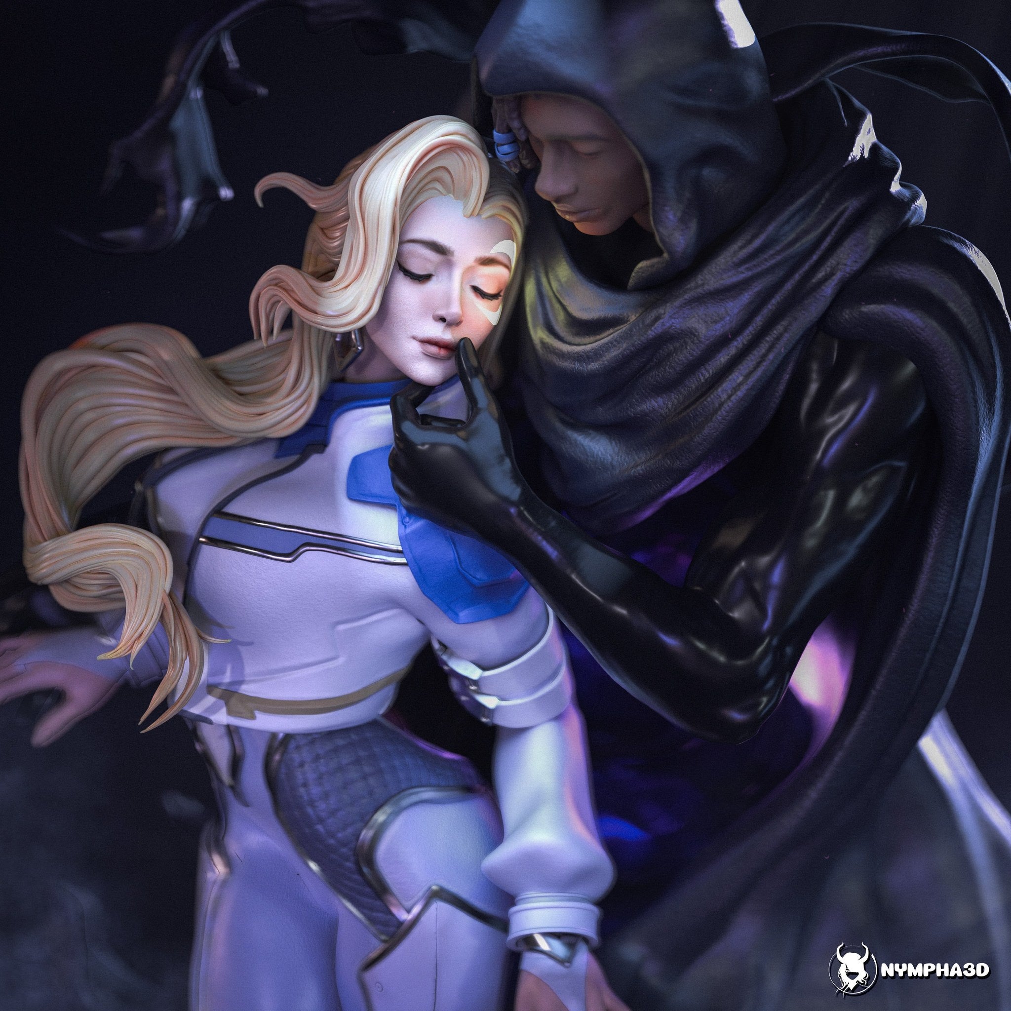 Cloak and Dagger (Marvel) resin figure by Nympha — studio render 3
