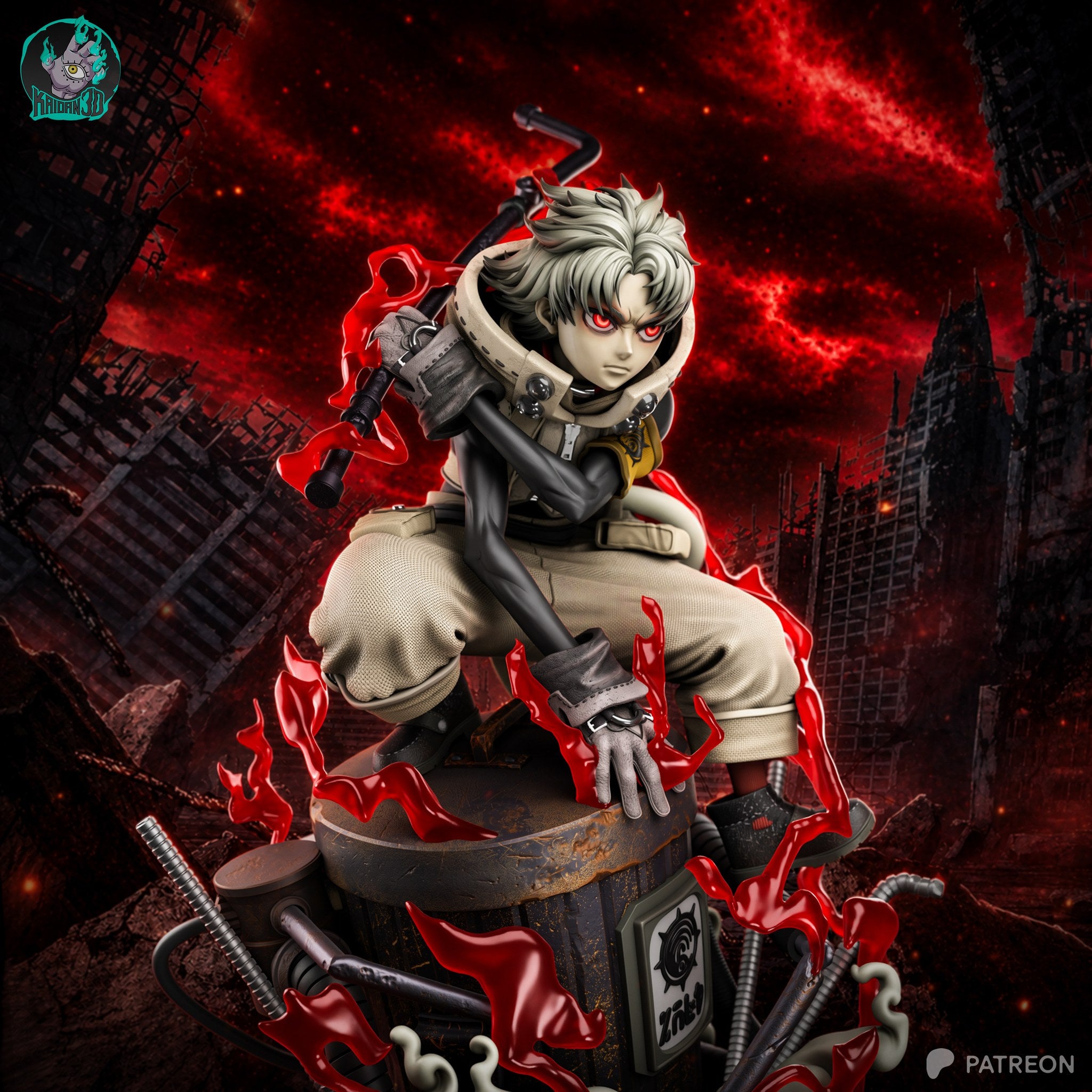 Rudo (Gachiakuta) resin figure by Kaidan 3D — studio render 3