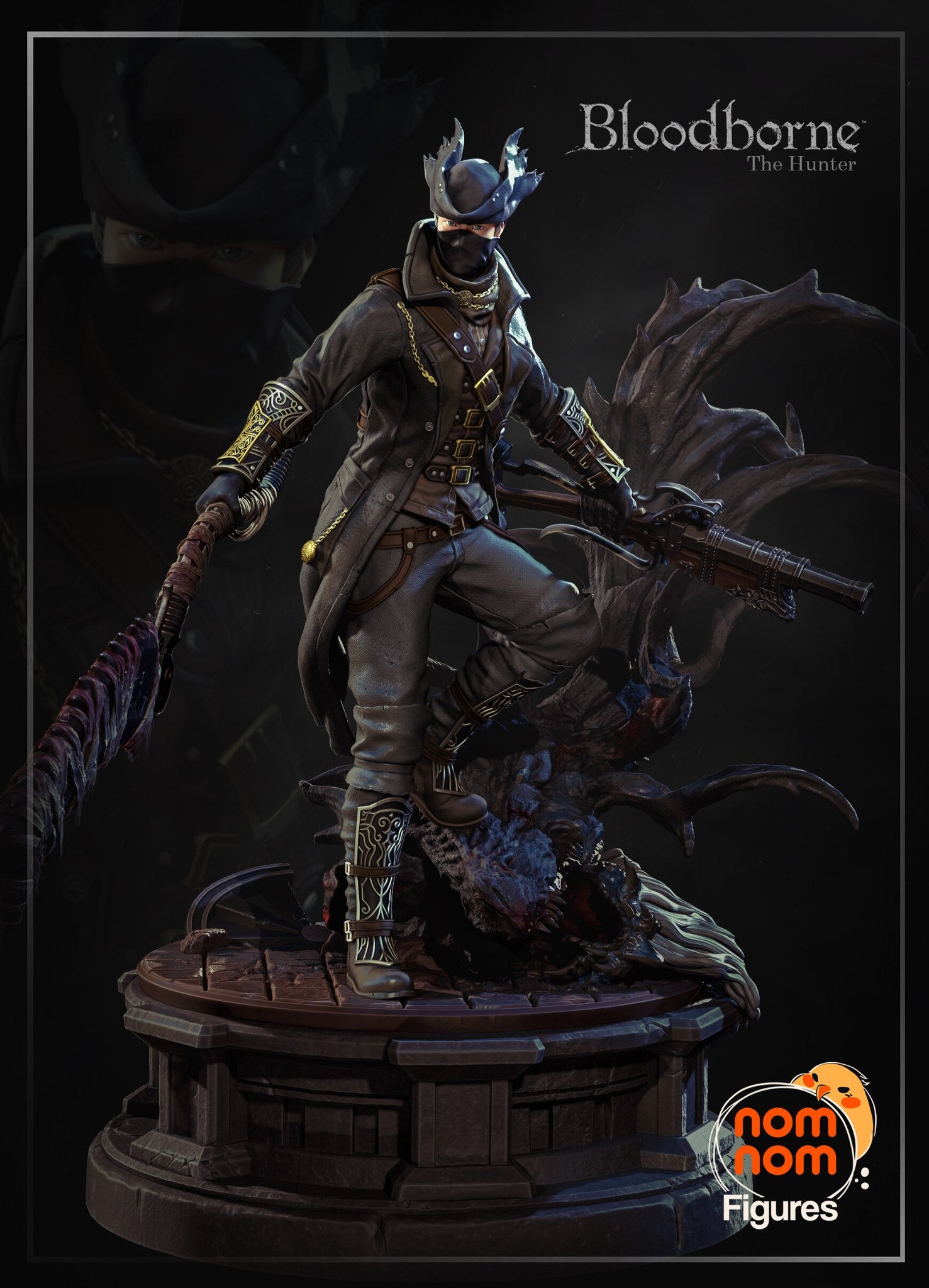 The Hunter Bloodborne resin figure by NomNom Figures — studio preview 1