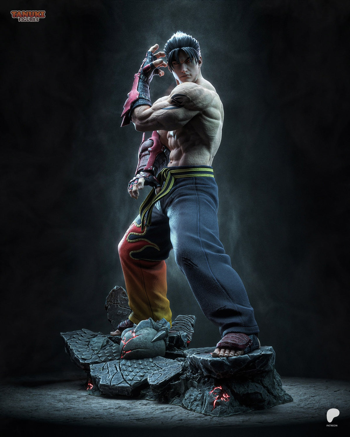 Jin Kazama (Tekken) resin figure by Tanuki Figures — studio render 2