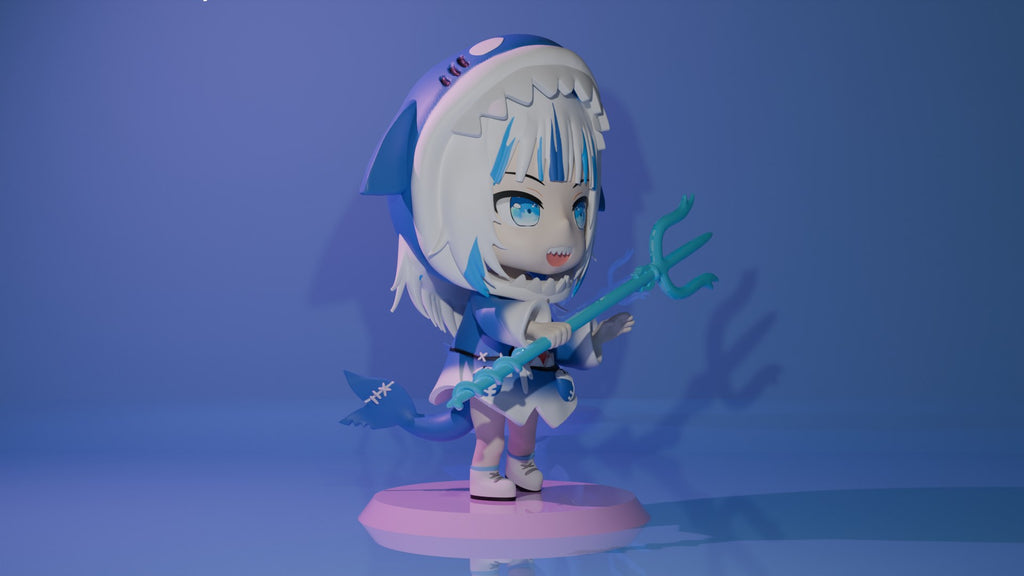 Gawr Gura (Hololive) resin figure by RemyJF — studio render 3