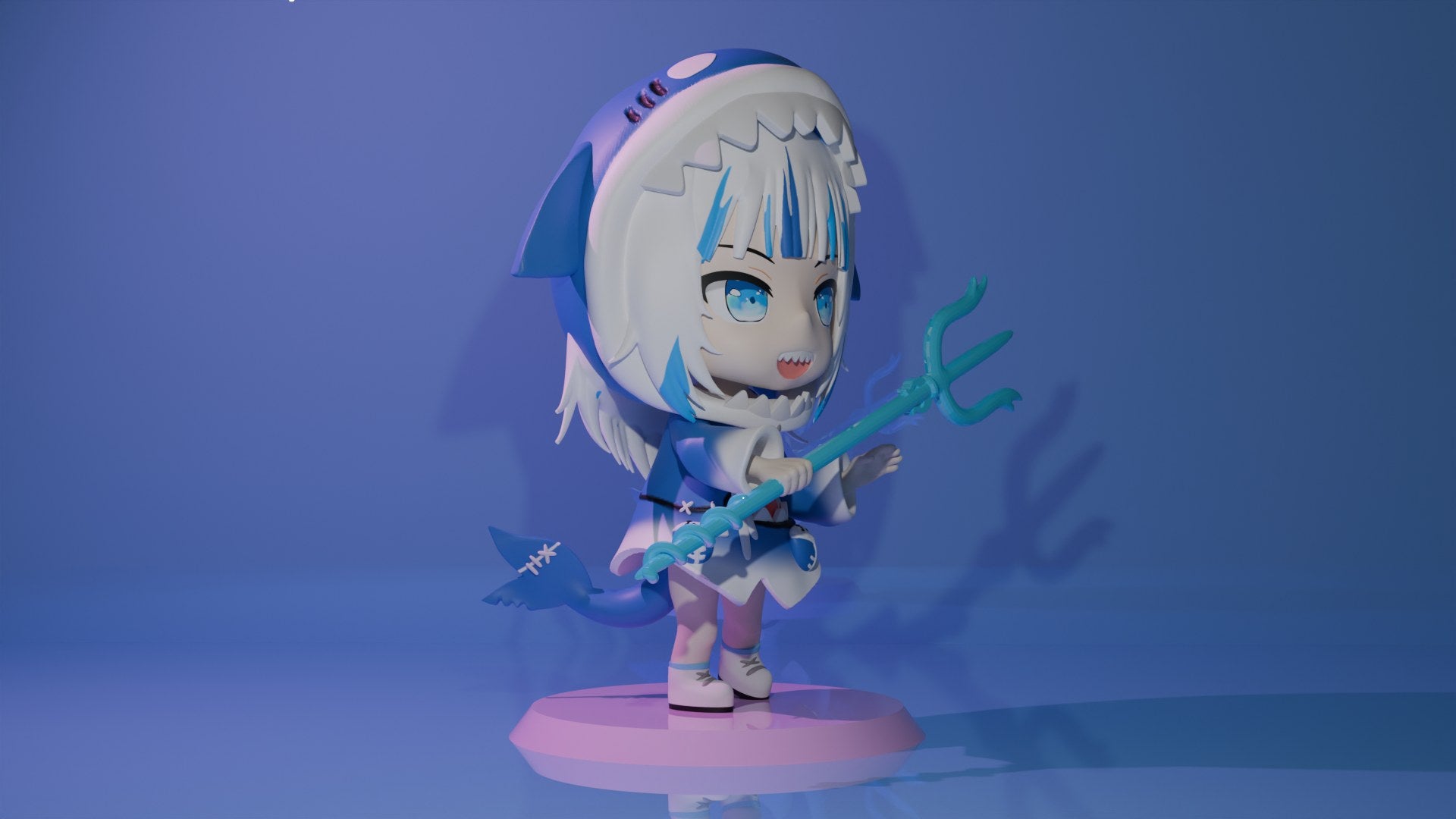 Gawr Gura (Hololive) resin figure by RemyJF — studio render 3