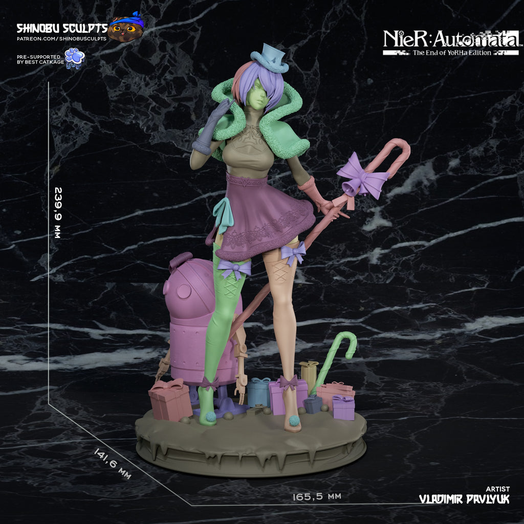 2B (NieR Automata) resin figure by Shinobu Sculpts — studio render 7