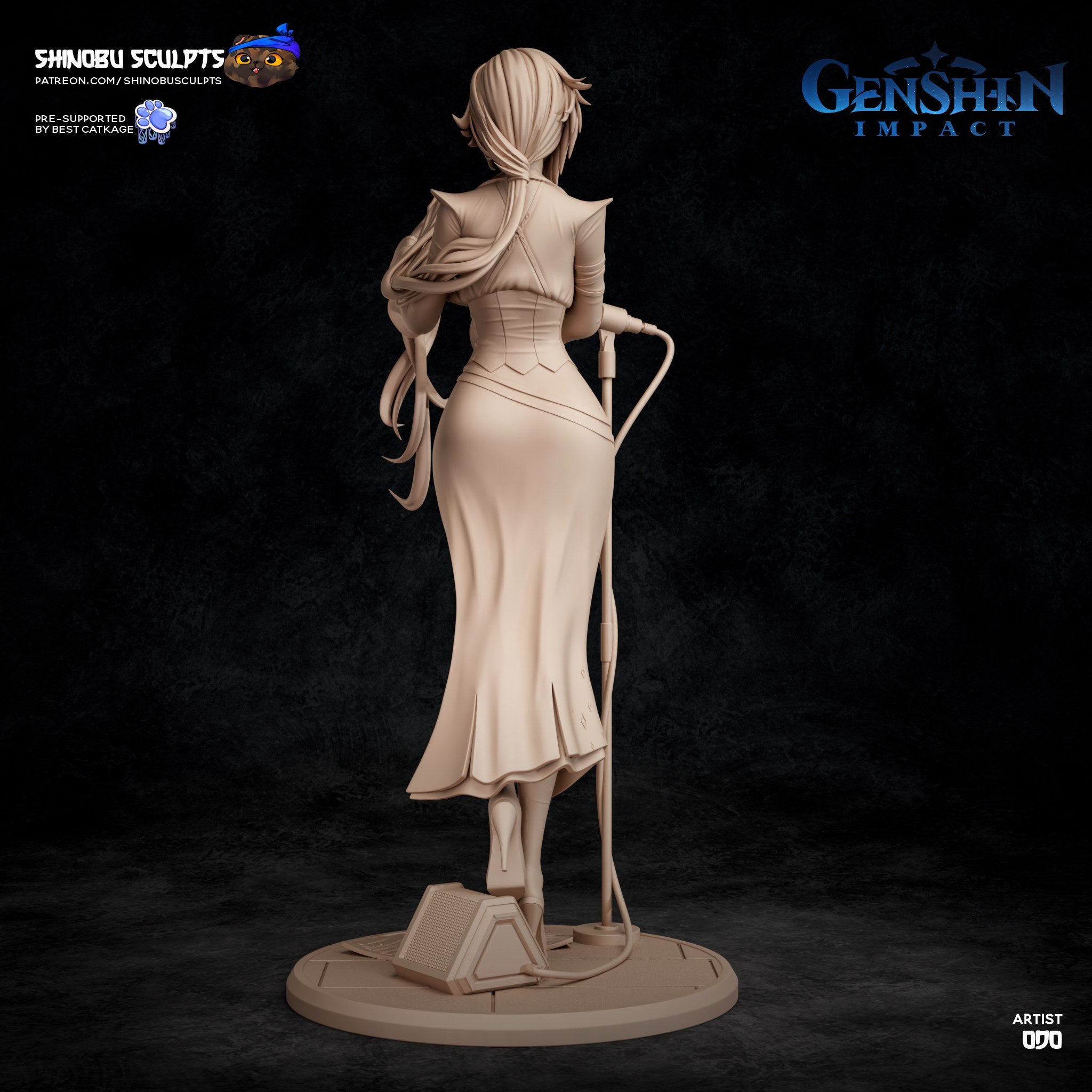 Arlecchino (Genshin Impact) resin figure by Shinobu Sculpts — studio render 7