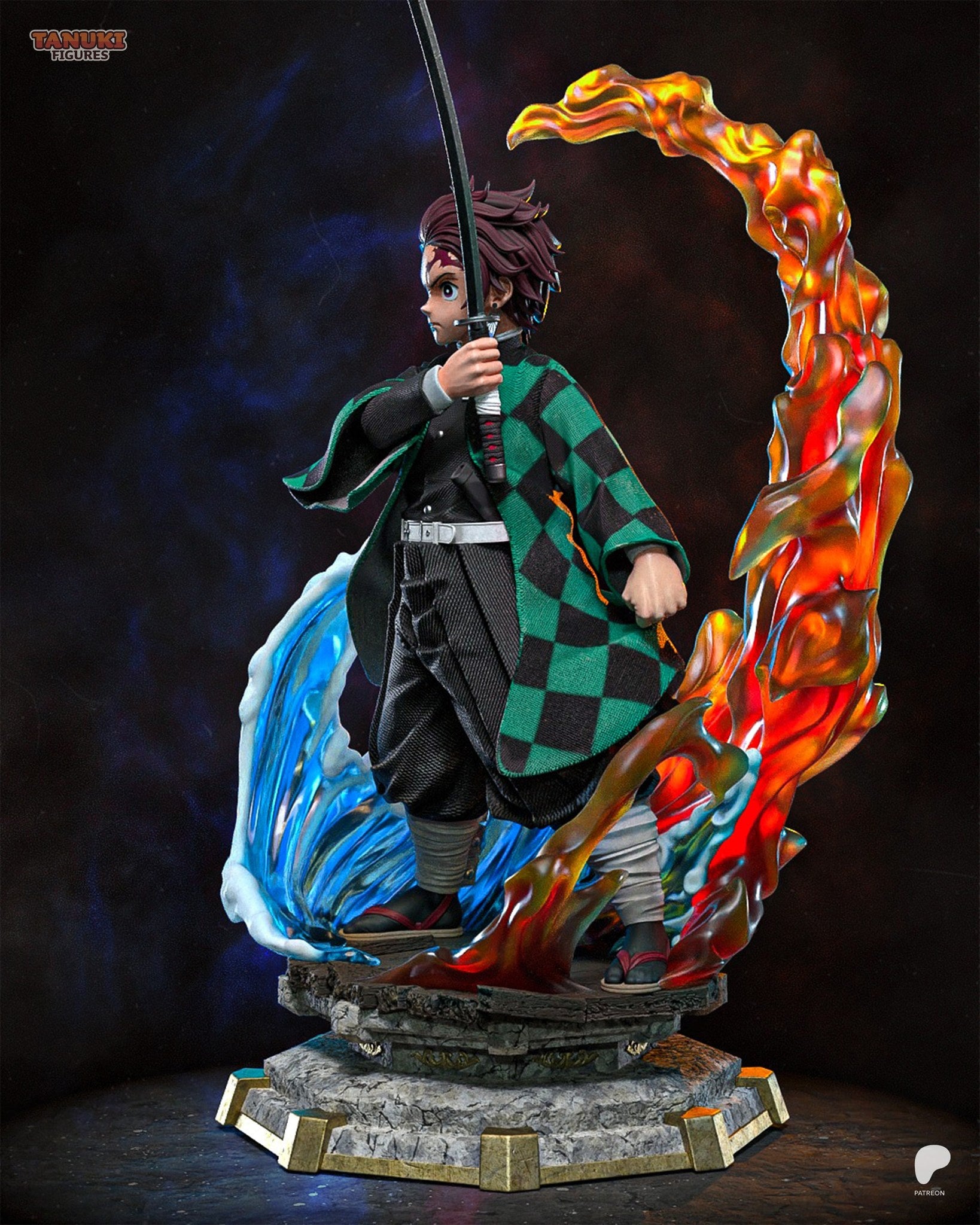 Tanjiro Kamado (Demon Slayer) resin figure by Tanuki Figures — studio render 5
