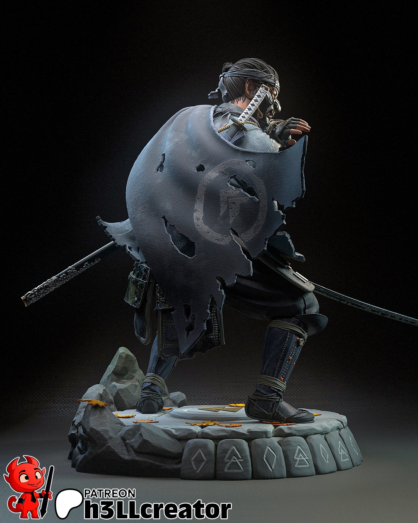 Jin Sakai (Ghost of Tsushima) resin figure by h3LLcreator — studio render 11